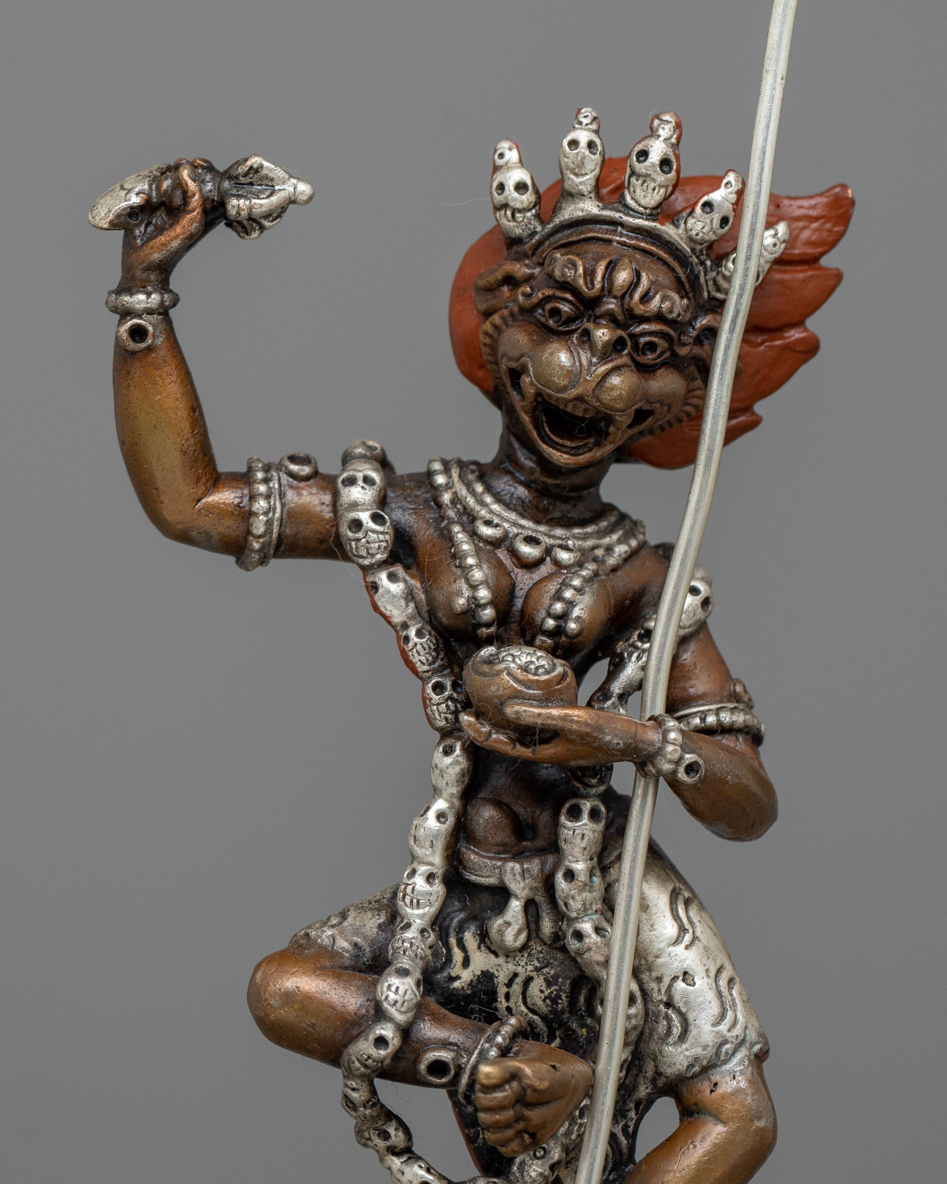 Machine Made Singha Mukha Statue | Crafted with Oxidized Copper for Spiritual Presence