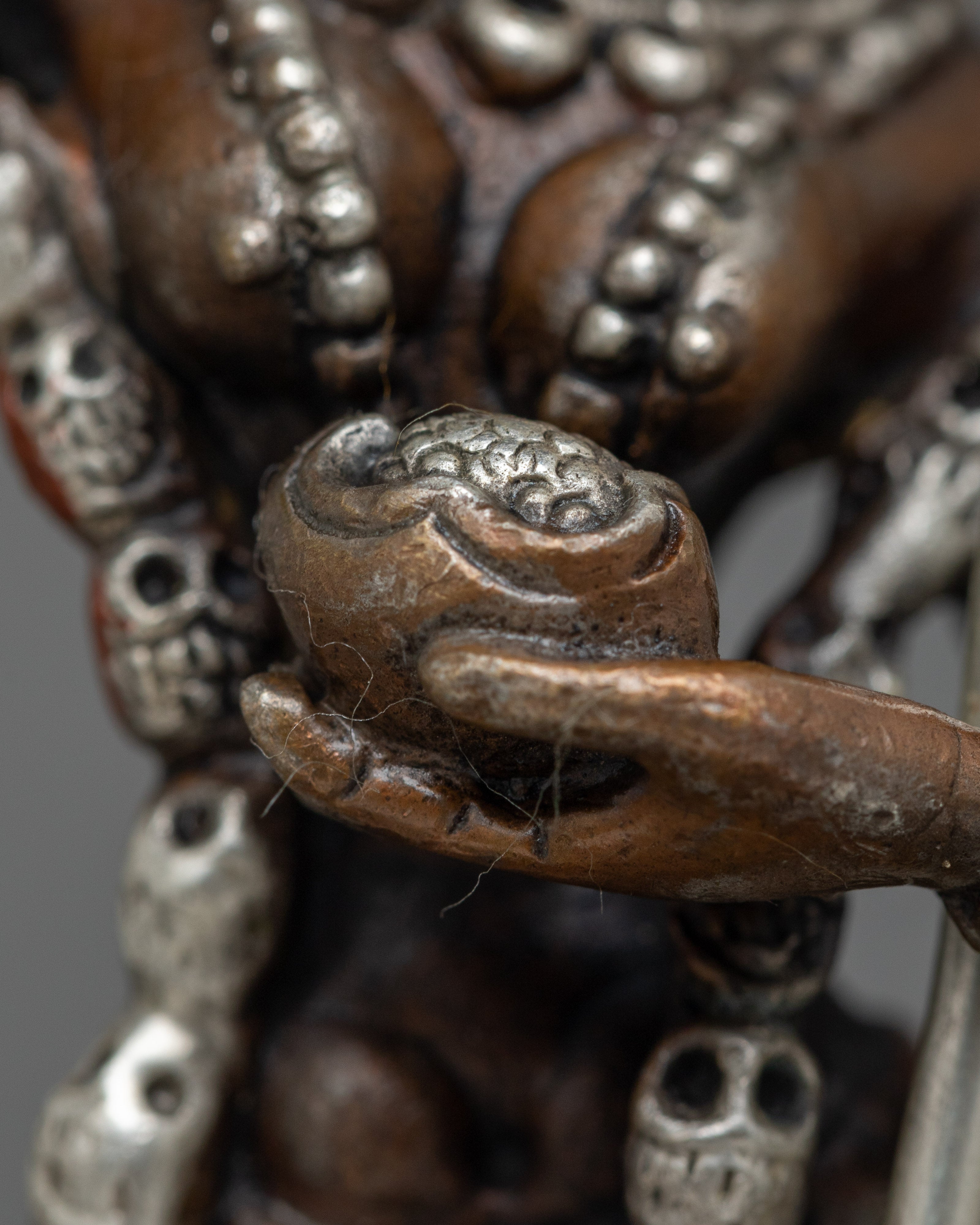 Machine Made Singha Mukha Statue | Crafted with Oxidized Copper for Spiritual Presence
