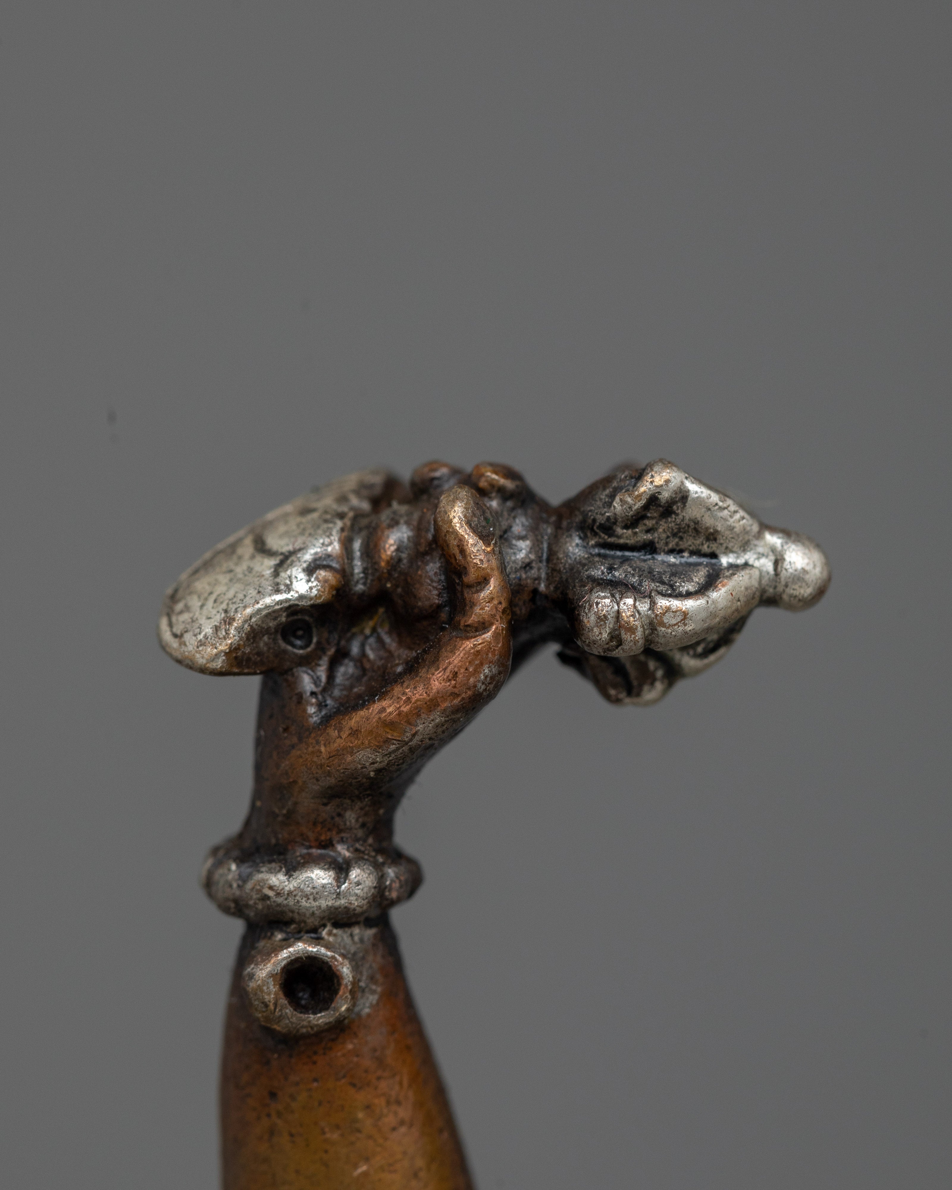 Machine Made Singha Mukha Statue | Crafted with Oxidized Copper for Spiritual Presence