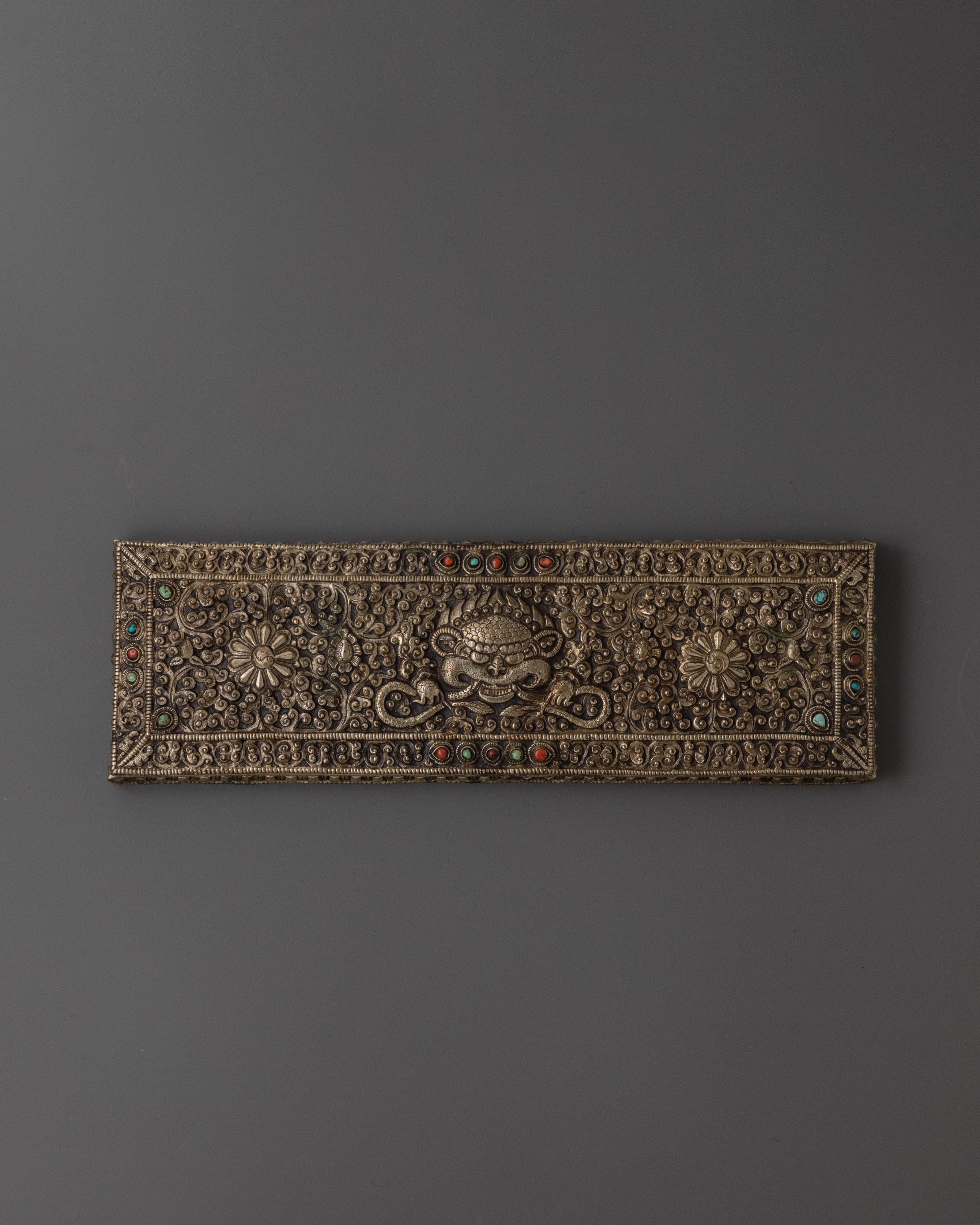 Silver Plated Prayer Book with Coral Inlay