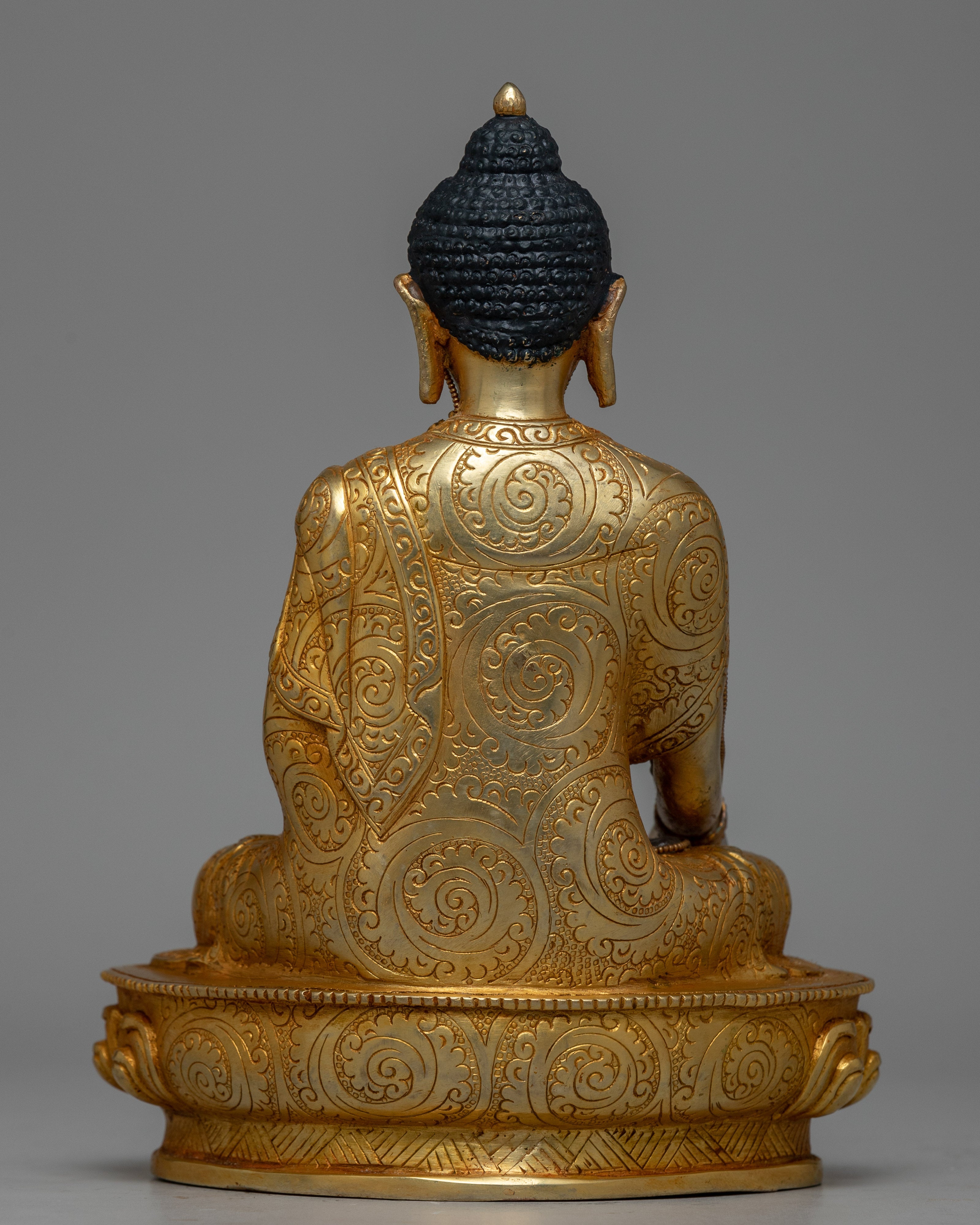 Crystal Copper Shakyamuni Buddha Statue | Exquisite Fusion of Precious Materials for Spiritual Elegance