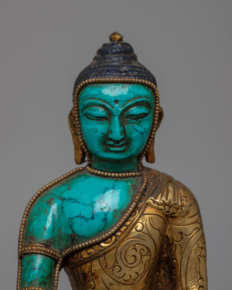 Turuquoise Shakyamuni Buddha Statue | Symbolizing Spiritual Serenity and Wisdom