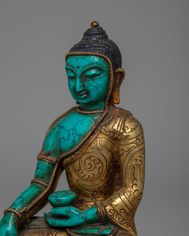 Turuquoise Shakyamuni Buddha Statue | Symbolizing Spiritual Serenity and Wisdom