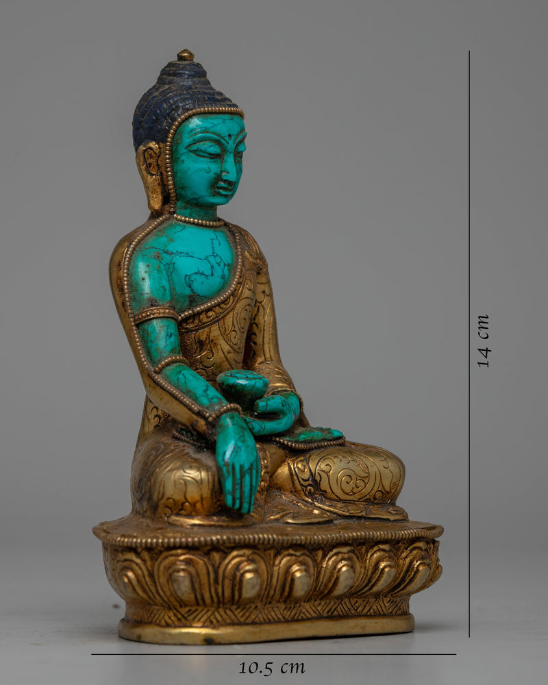 Turuquoise Shakyamuni Buddha Statue | Symbolizing Spiritual Serenity and Wisdom