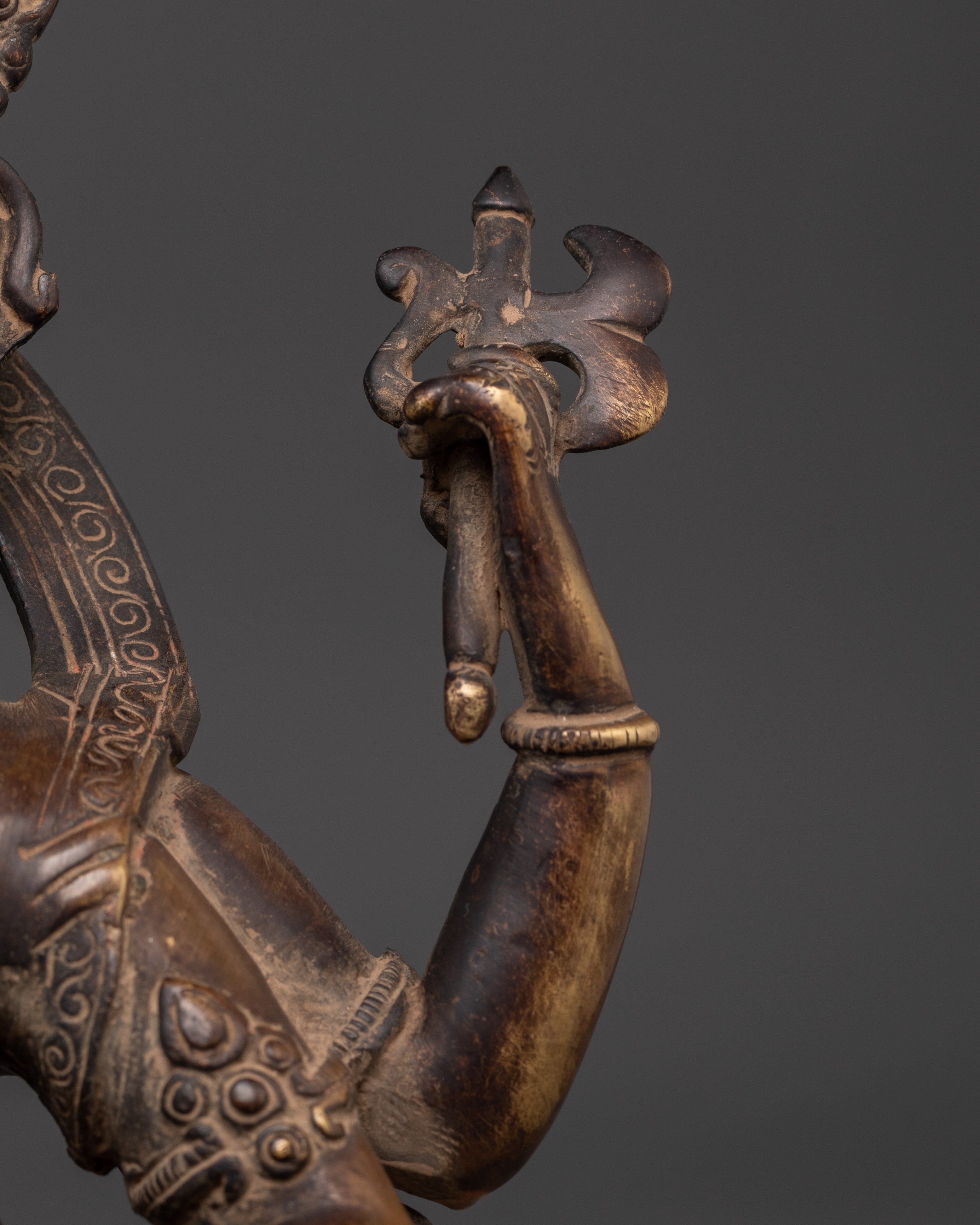 Sacred Ganesh Sculpture | Handcrafted Oxidized Brass Ganesha Statue