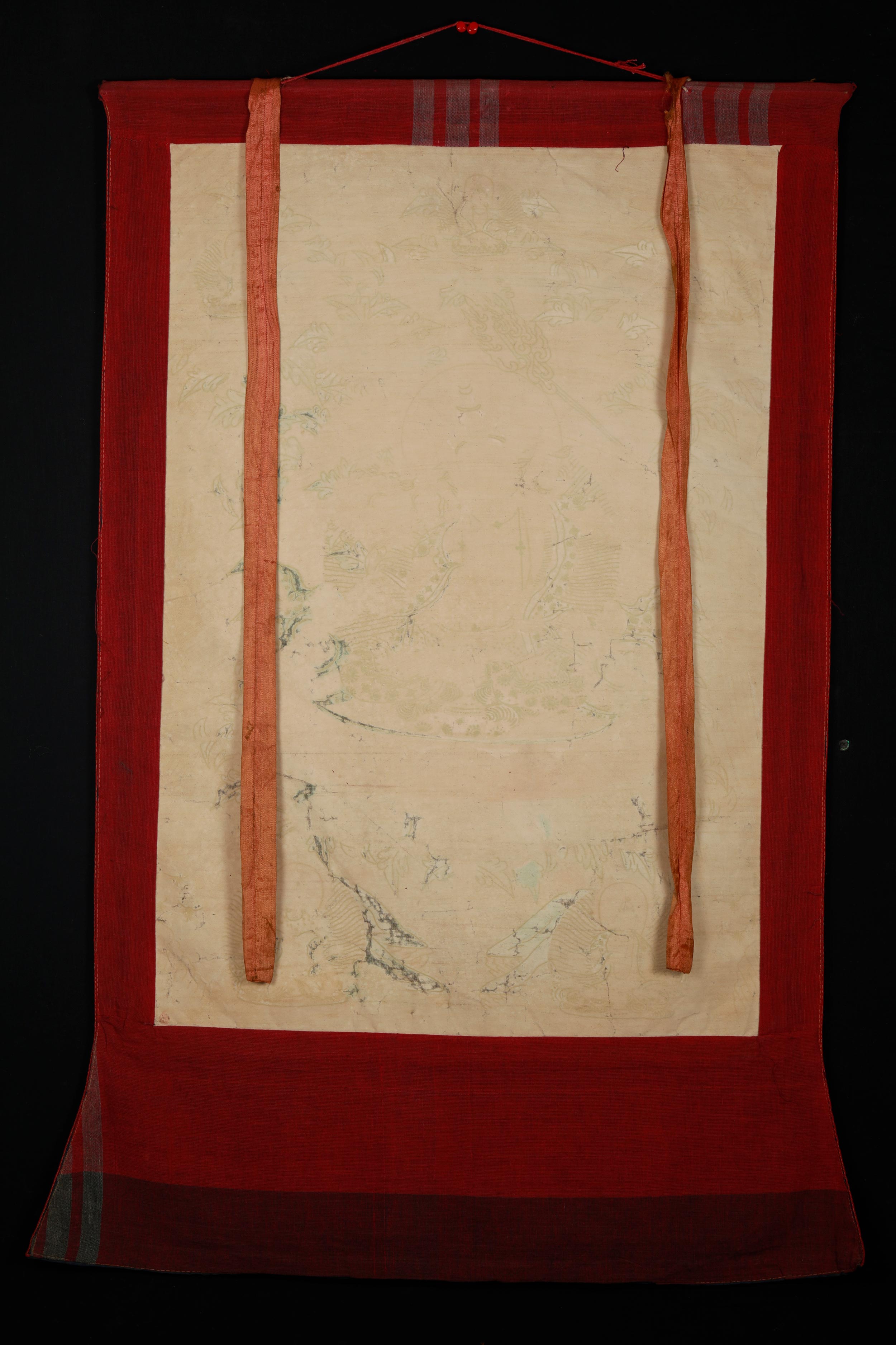 Exquisite Manjushree Thangka | Tibetan Buddha of Wisdom | Brocade Mounted