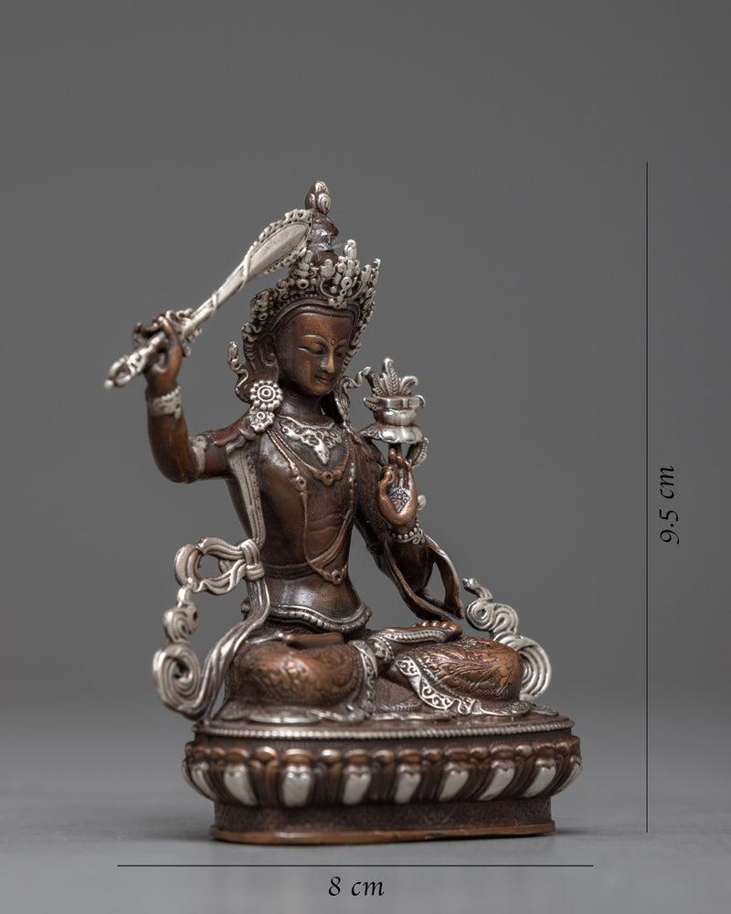 Copper Machine Made Manjushri Statue | Effortless Precision in Divine Craftsmanship for Spiritual Elevation