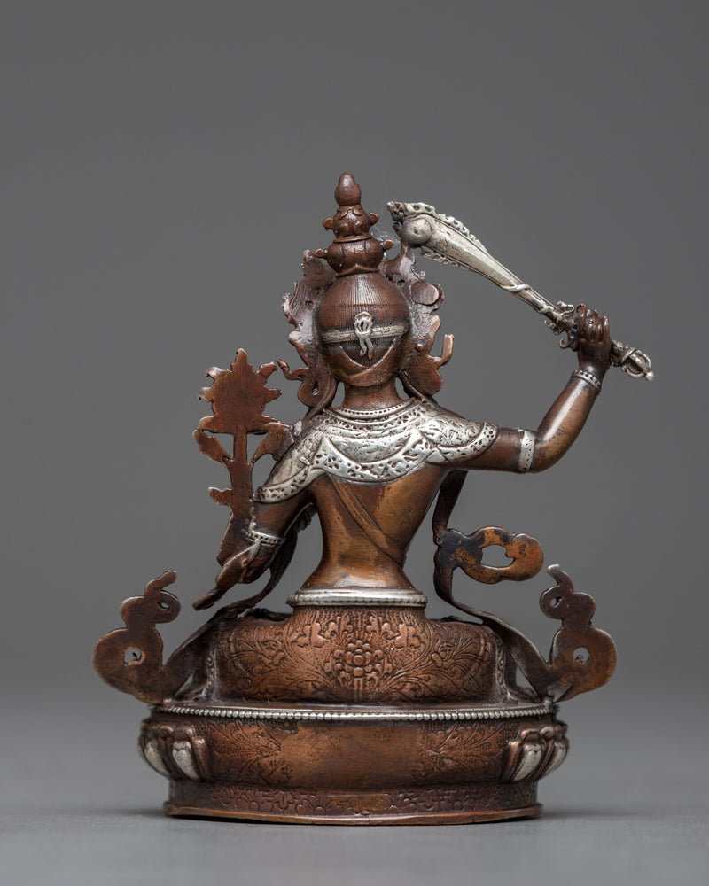 Copper Machine Made Manjushri Statue | Effortless Precision in Divine Craftsmanship for Spiritual Elevation