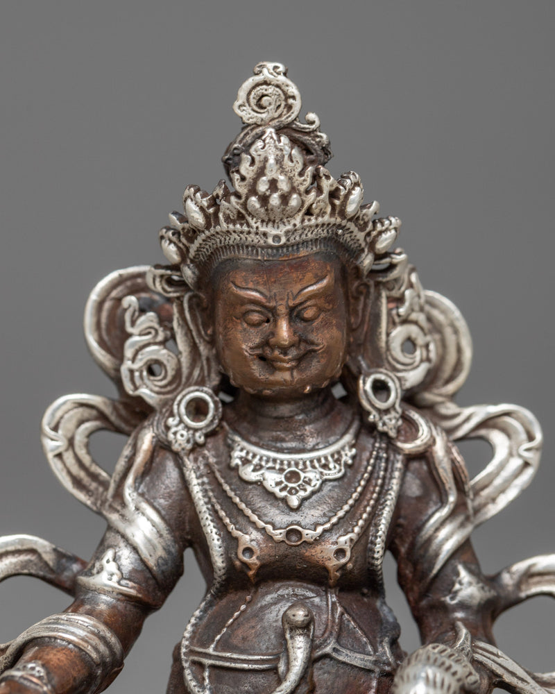 Dzambhala Wealth Deity Statue | Machinemade Statue in Oxidized Copper for Prosperity