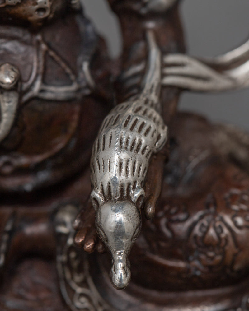 Dzambhala Wealth Deity Statue | Machinemade Statue in Oxidized Copper for Prosperity