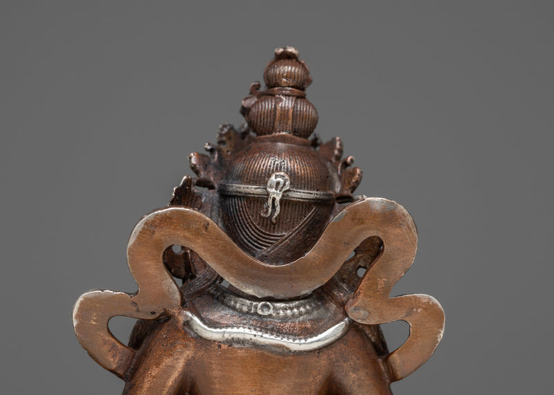 Dzambhala Wealth Deity Statue | Machinemade Statue in Oxidized Copper for Prosperity