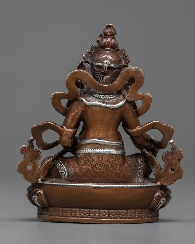 Dzambhala Wealth Deity Statue | Machinemade Statue in Oxidized Copper for Prosperity