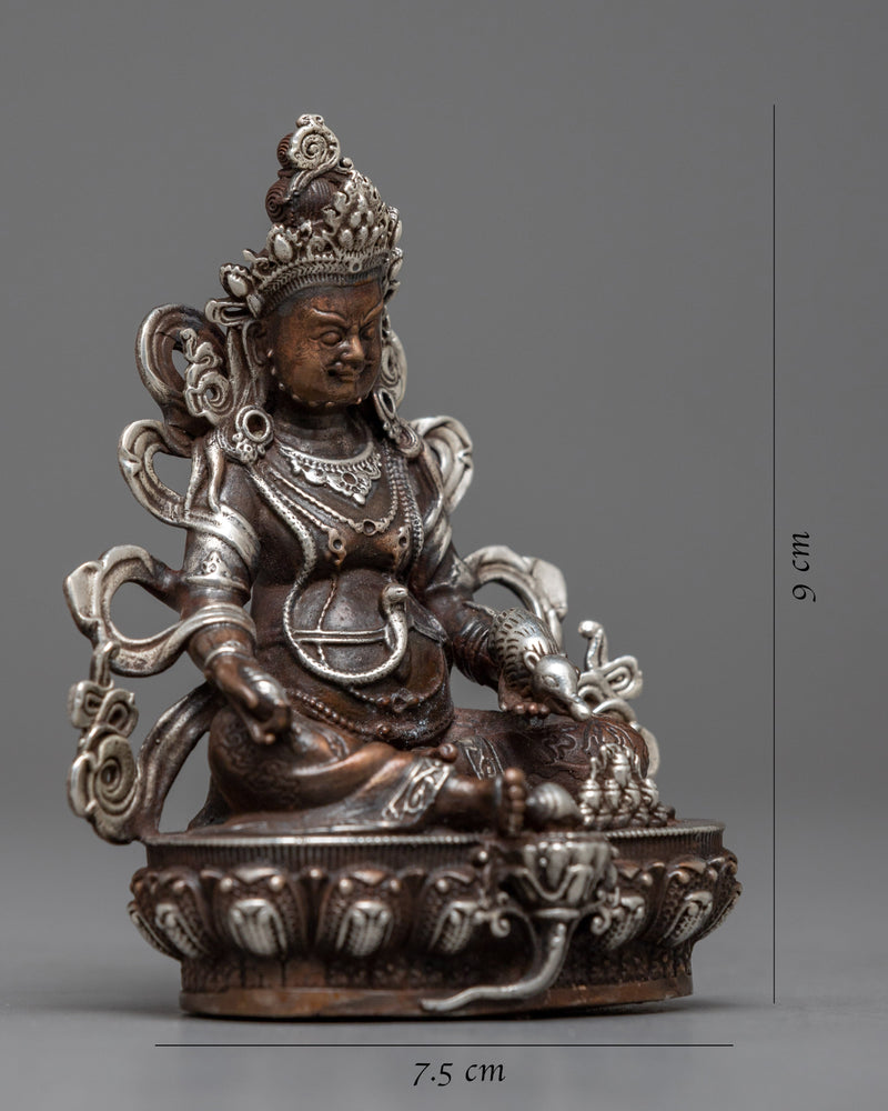 Dzambhala Wealth Deity Statue | Machinemade Statue in Oxidized Copper for Prosperity