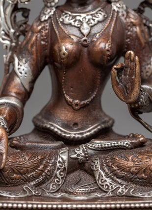 Machine Made Mother Sita Tara (White Tara) Statue | Serene Representation of Divine Feminine Ener