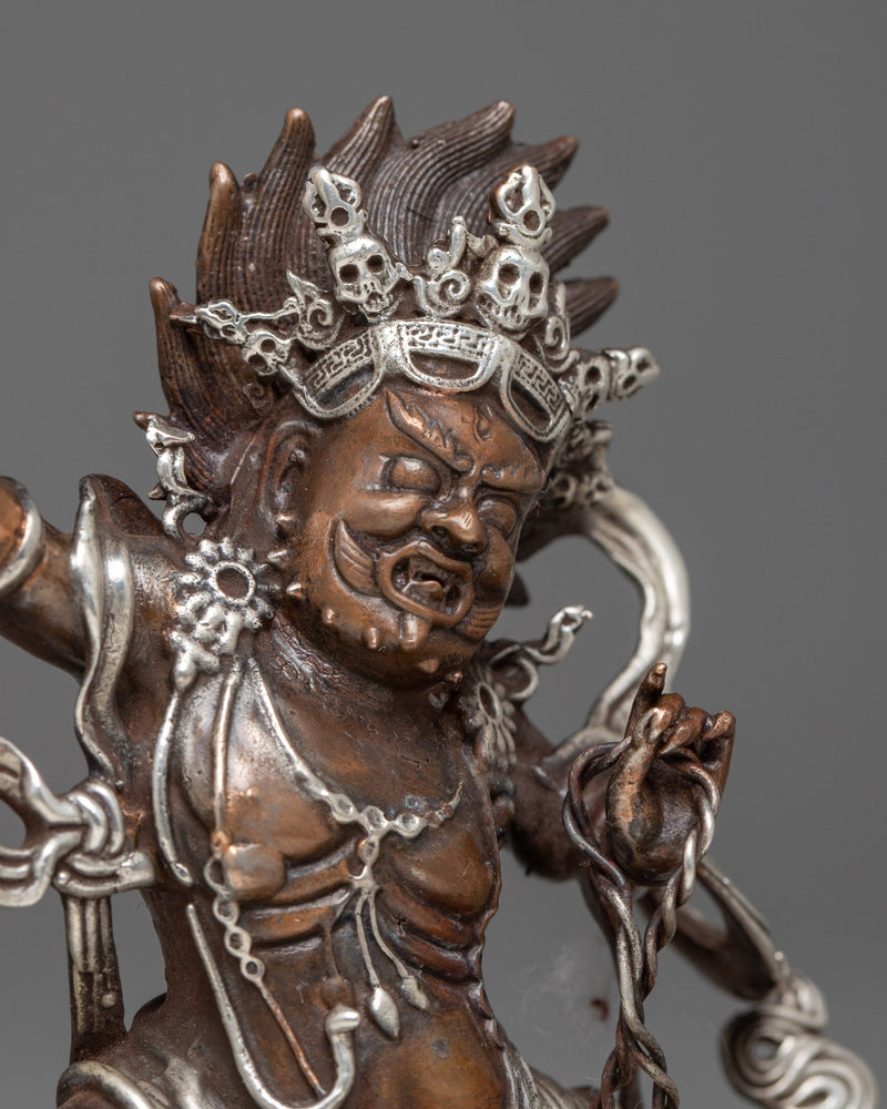 Machine Made Dharmapala Vajrapani Statue | Effortless Precision in Sacred Representatio