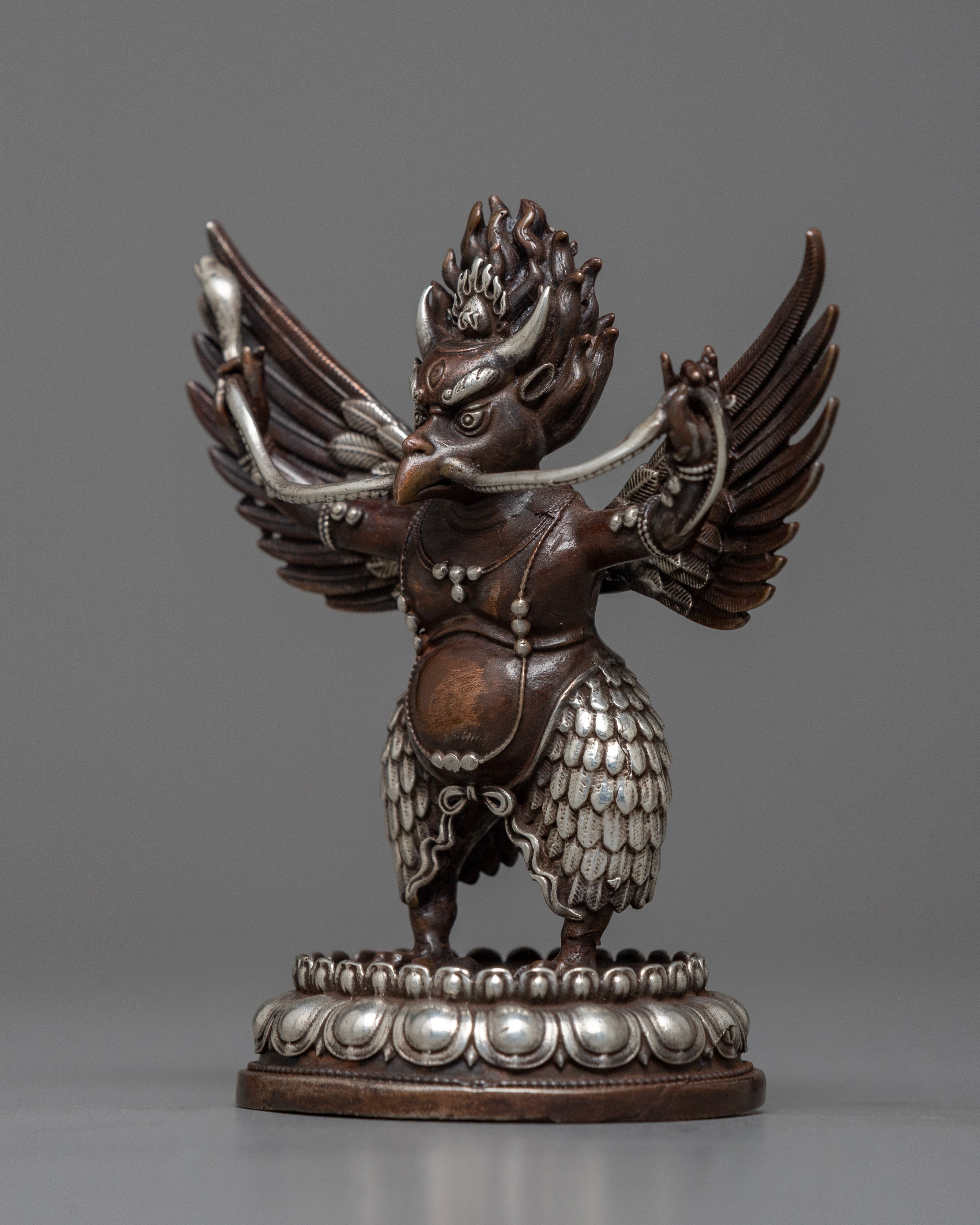 Copper Machine Made Garuda Statue | Intricately Crafted Symbol of Power and Protection