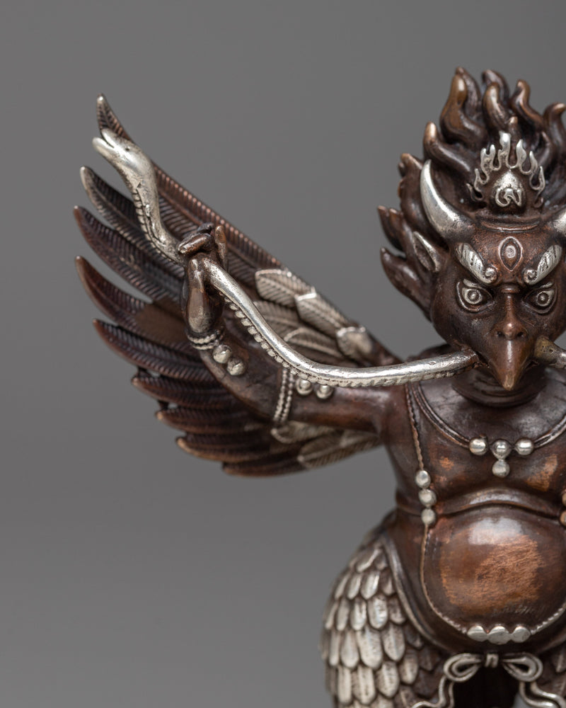 Copper Machine Made Garuda Statue | Intricately Crafted Symbol of Power and Protection