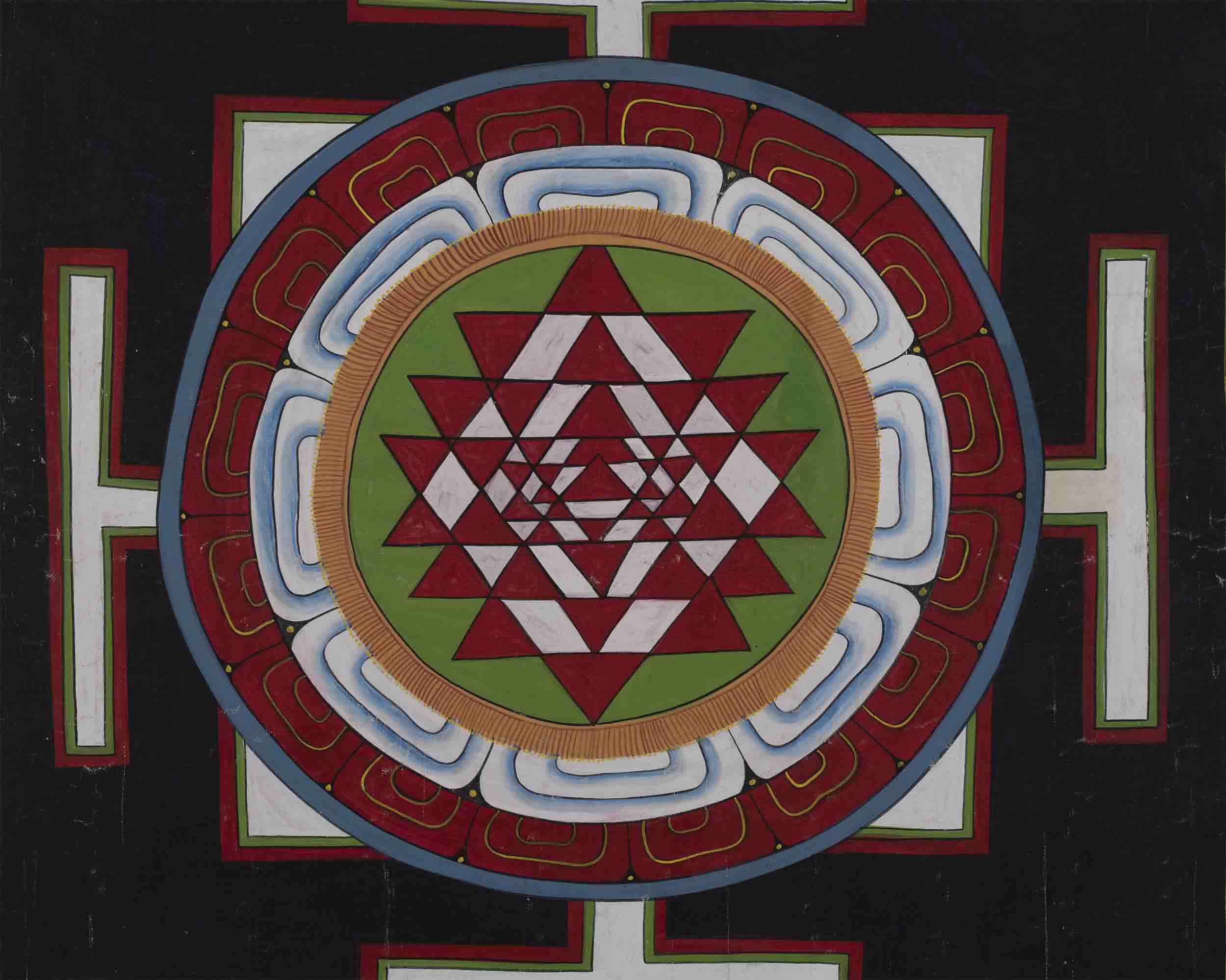 Vintage Shree Yantra Mandala | Original Hand-Painted Shree Yantra