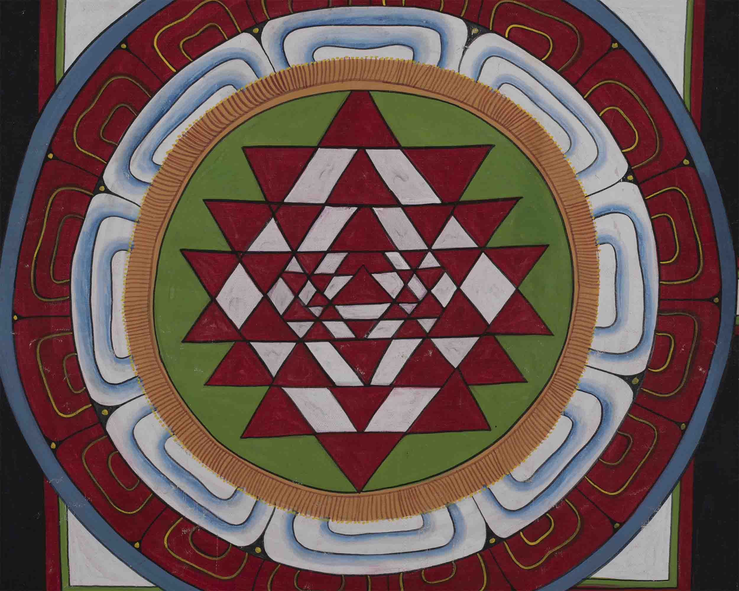 Vintage Shree Yantra Mandala | Original Hand-Painted Shree Yantra