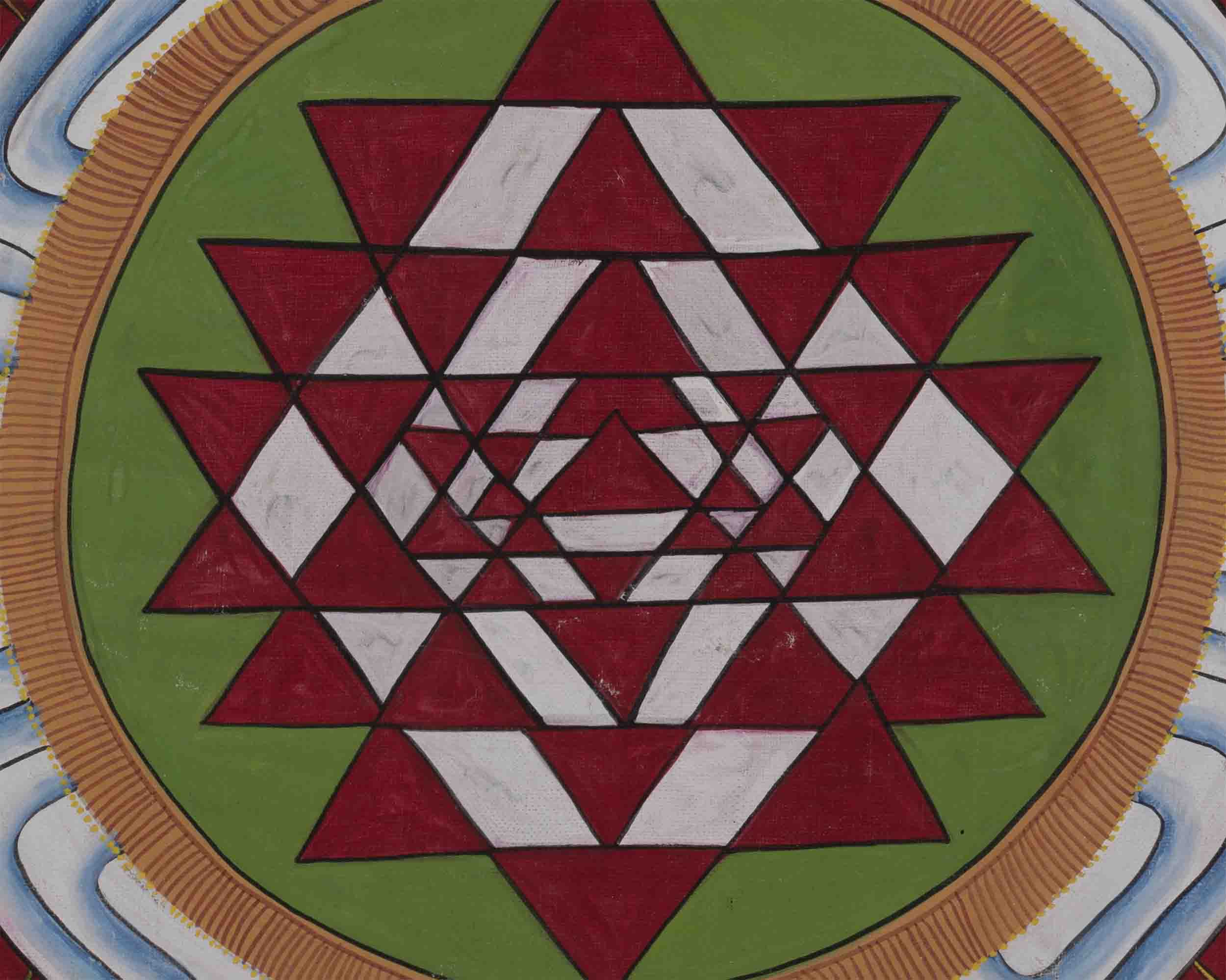 Vintage Shree Yantra Mandala | Original Hand-Painted Shree Yantra