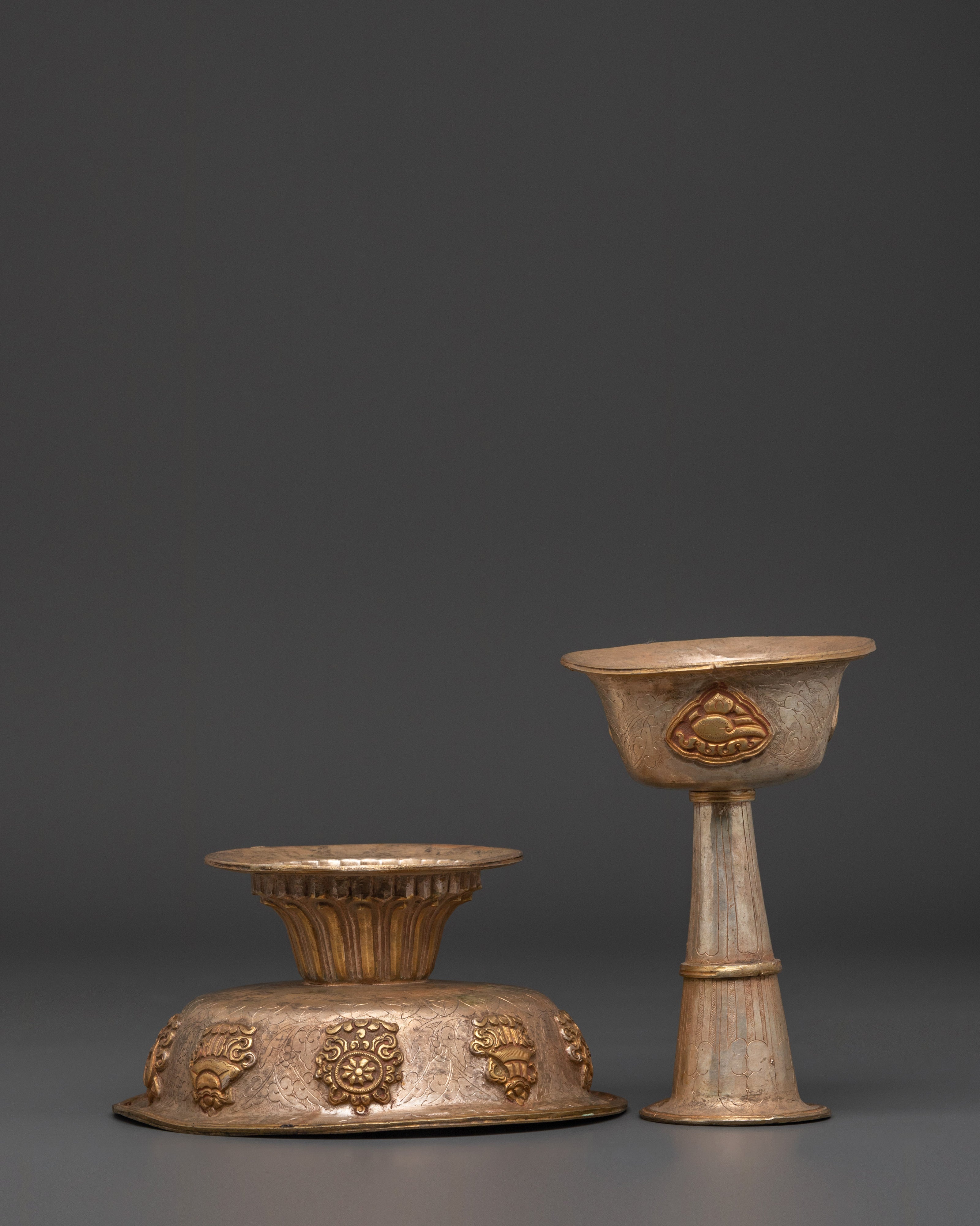 Traditional Serkyem Offering Set | Tibetan Ritual Offering Vessel