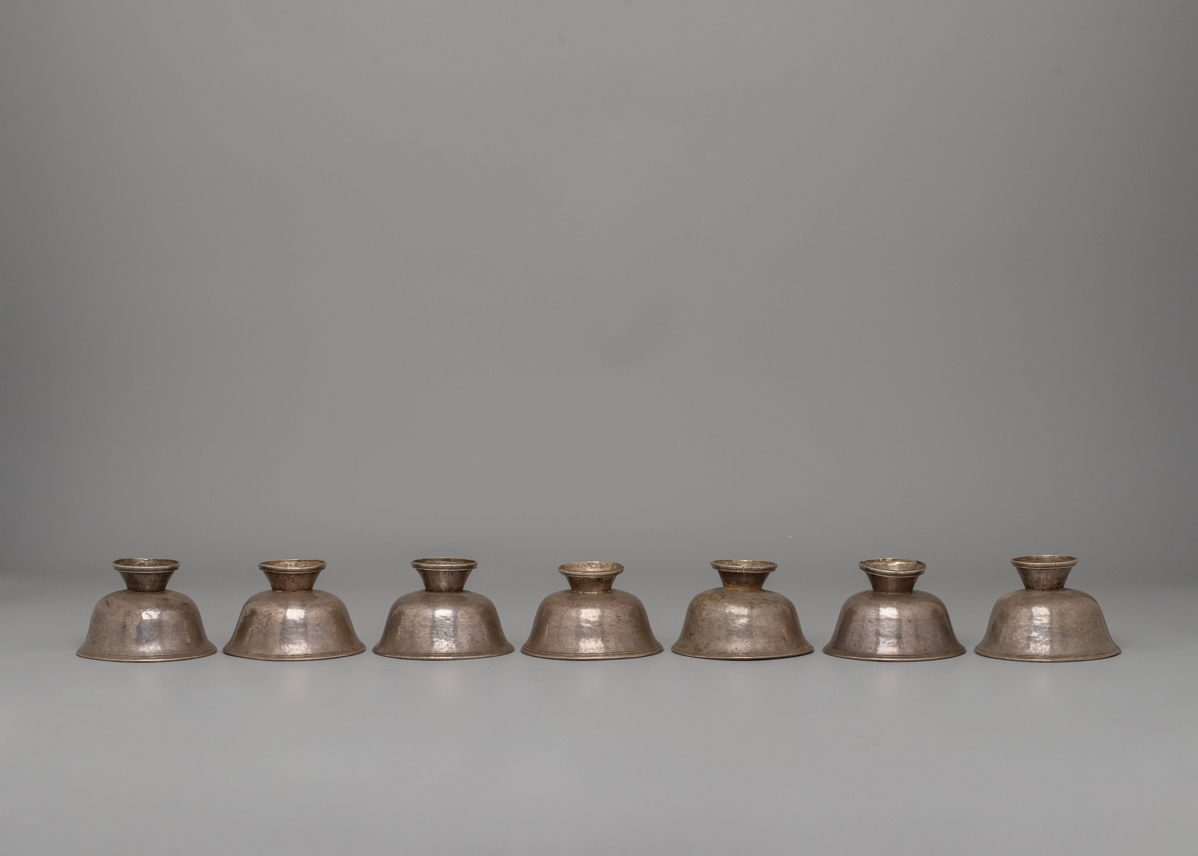 85% Silver Offering Bowls Set | Perfect for Tibetan Buddhist Altars