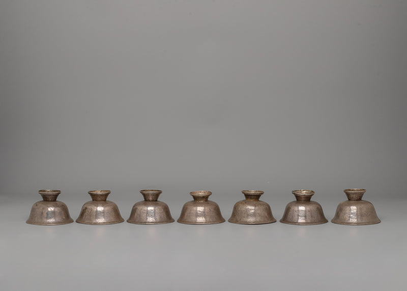 85% Silver Offering Bowls Set | Perfect for Tibetan Buddhist Altars