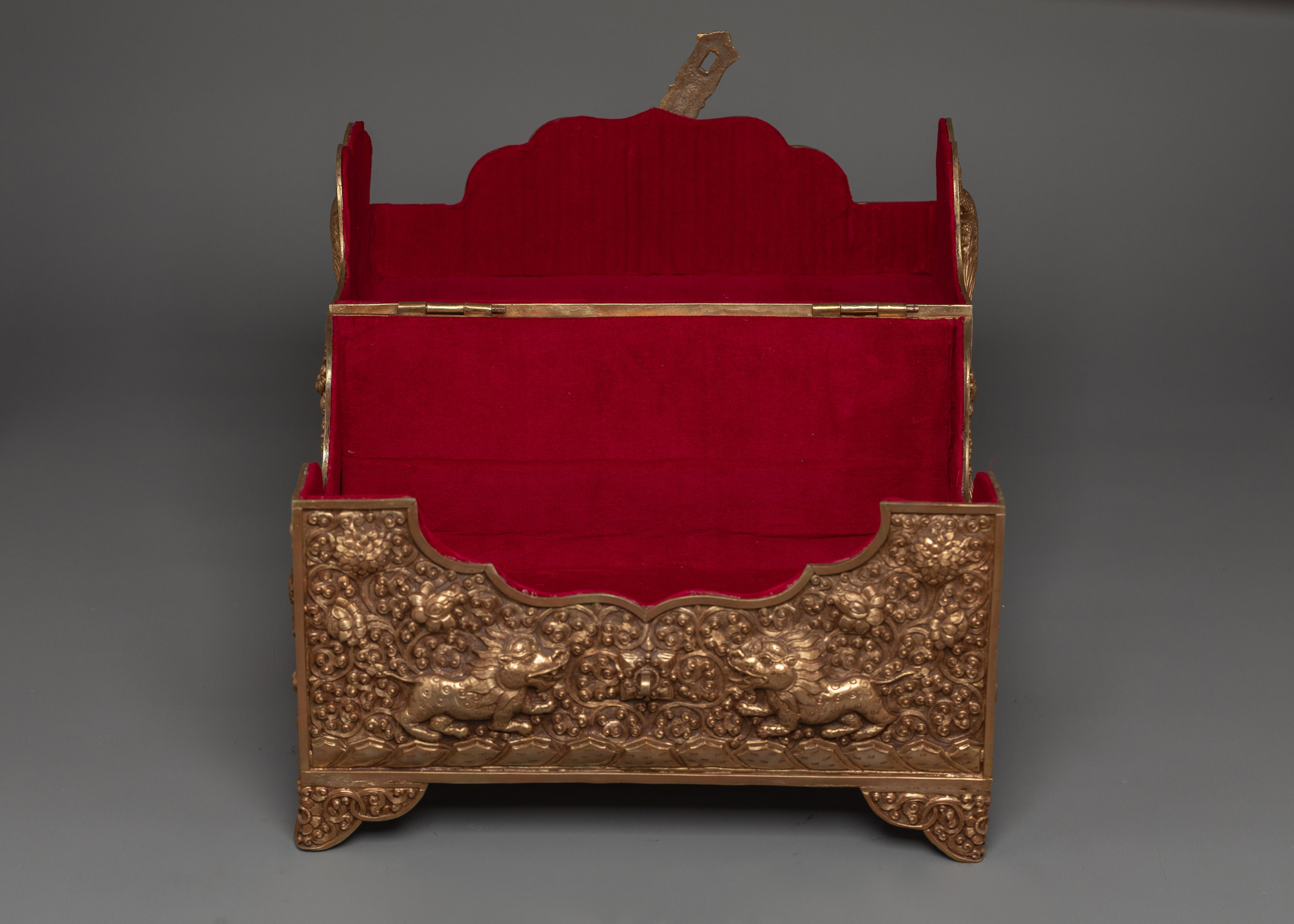 Copper Treasure Box with Gold Plating | Snow Lion Guardians