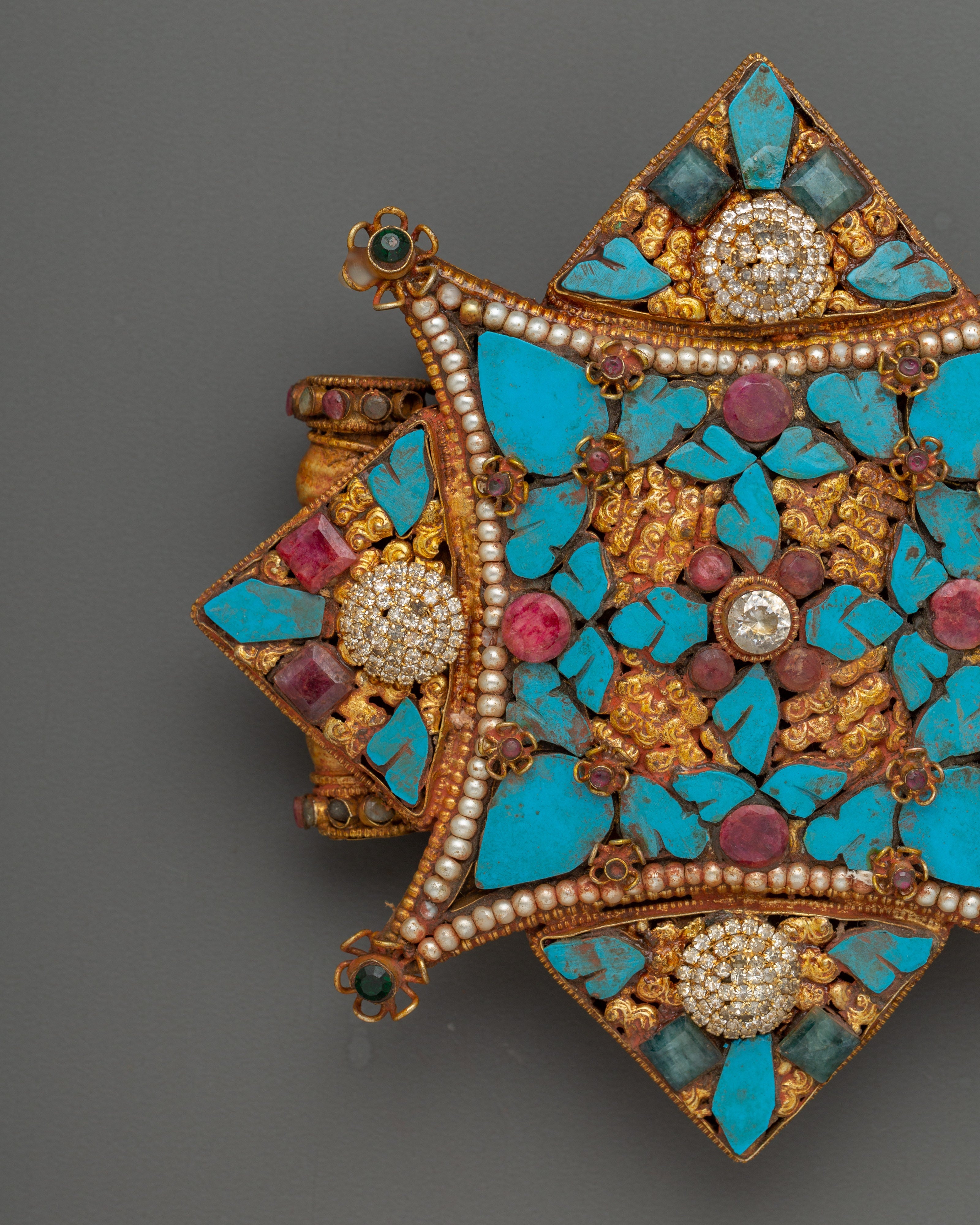 Tibetan Ghau Box Locket with Copper Body | Copper Body with Gold & Silver Plating