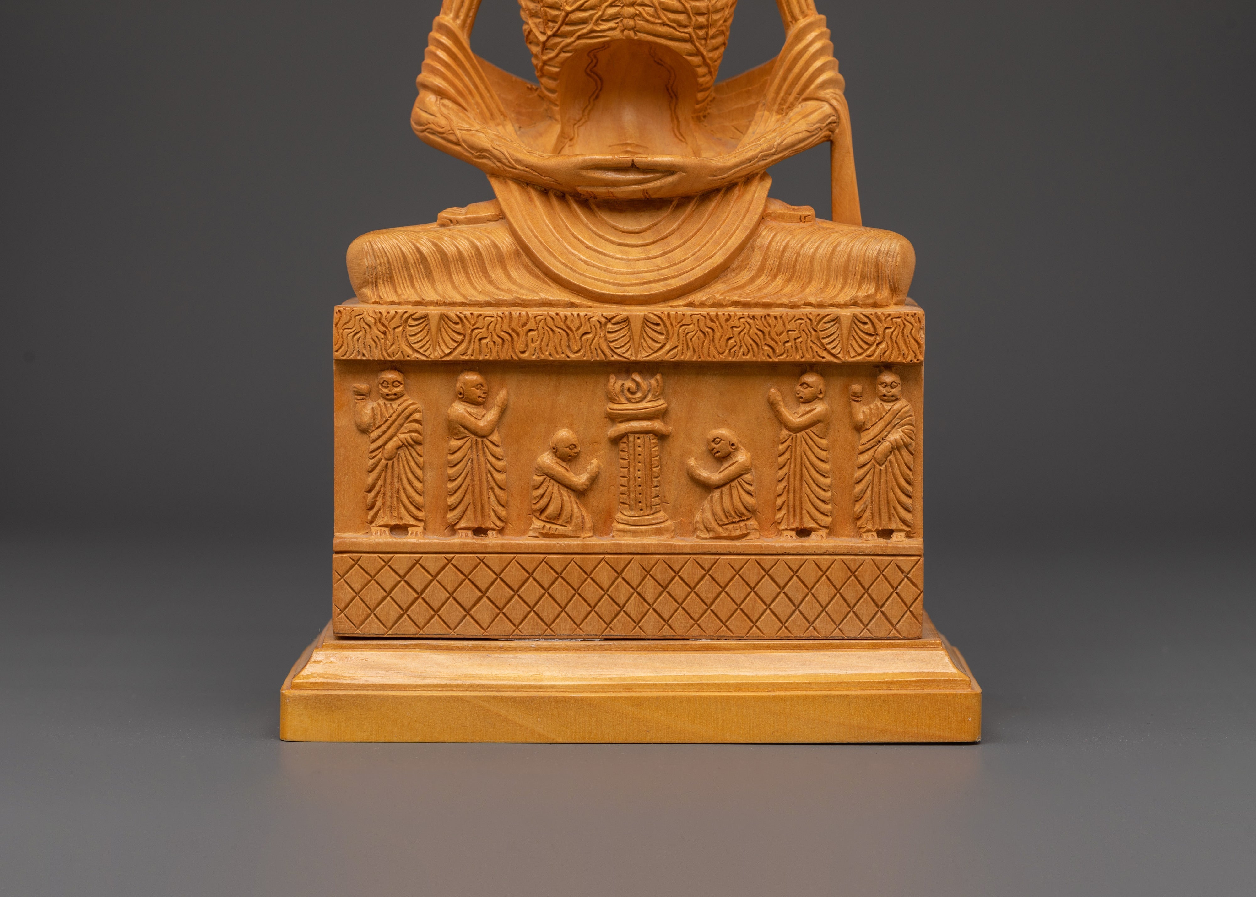 Handcarved Fasting Buddha Shakyamuni Statue | Wooden Ascetic Sculpture