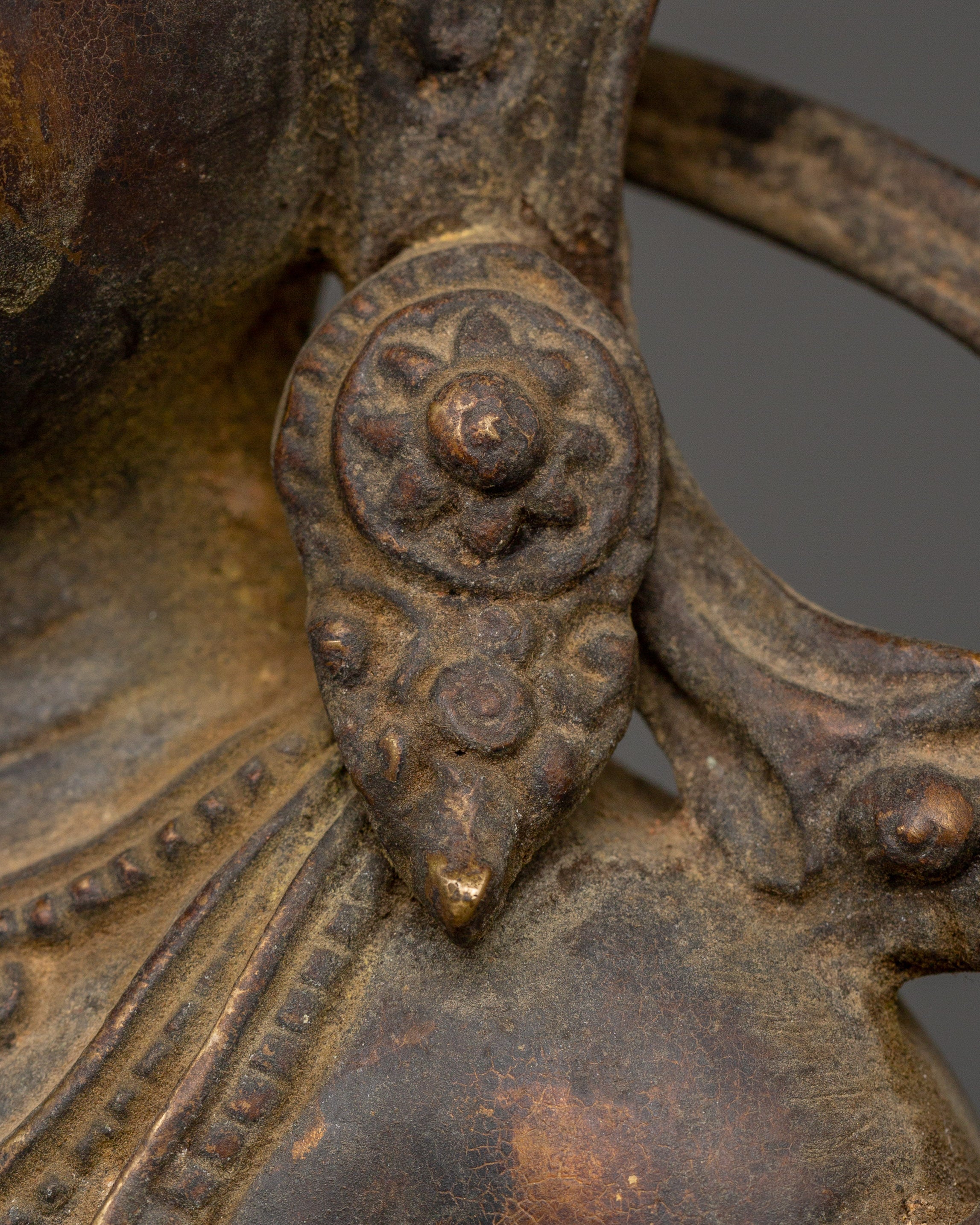 Brass Amoghasiddhi Buddha Statue | Tibetan Altar Decor