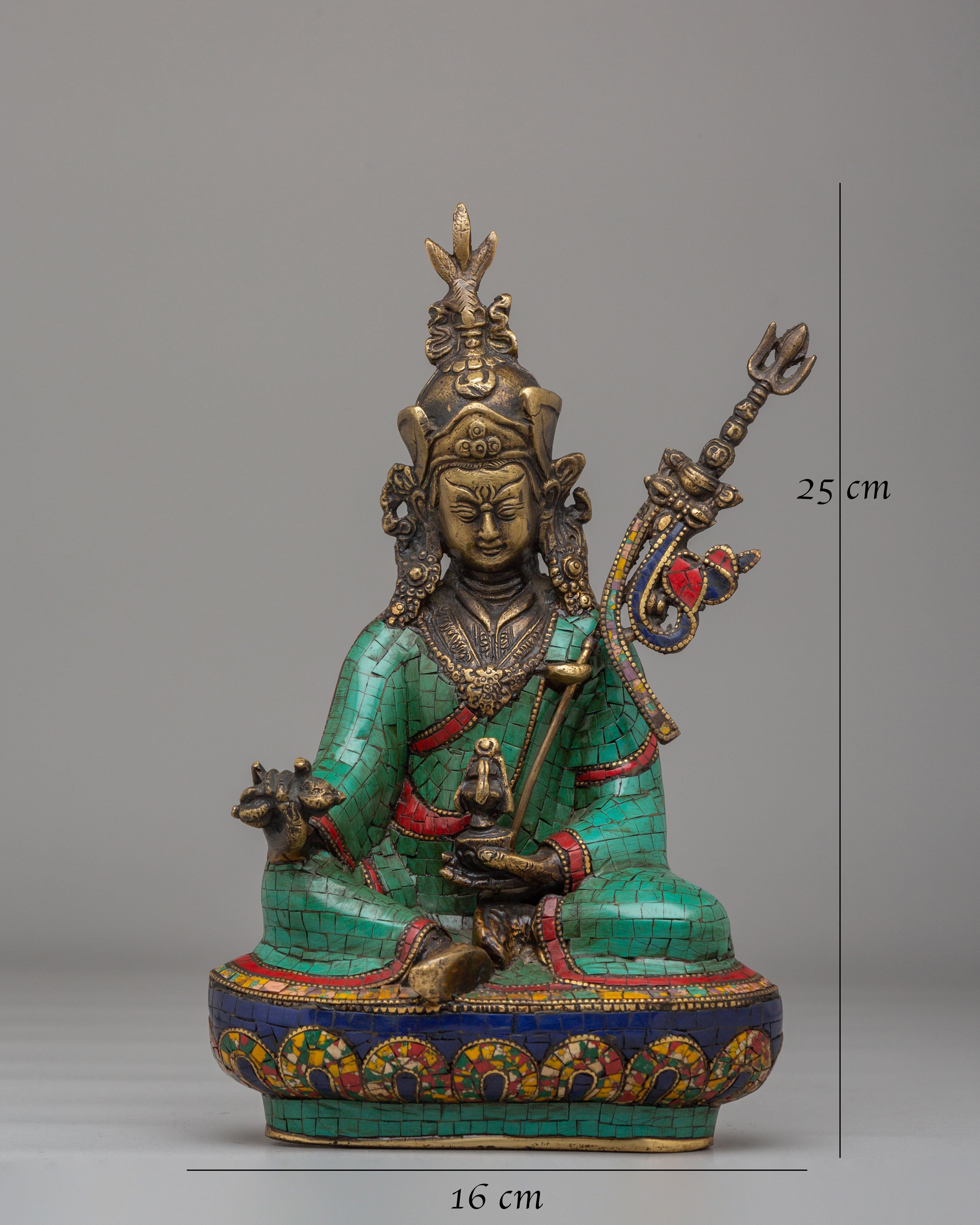 Traditional Guru Rinpoche Statue | Tibetan Masterpiece for Meditation & Rituals