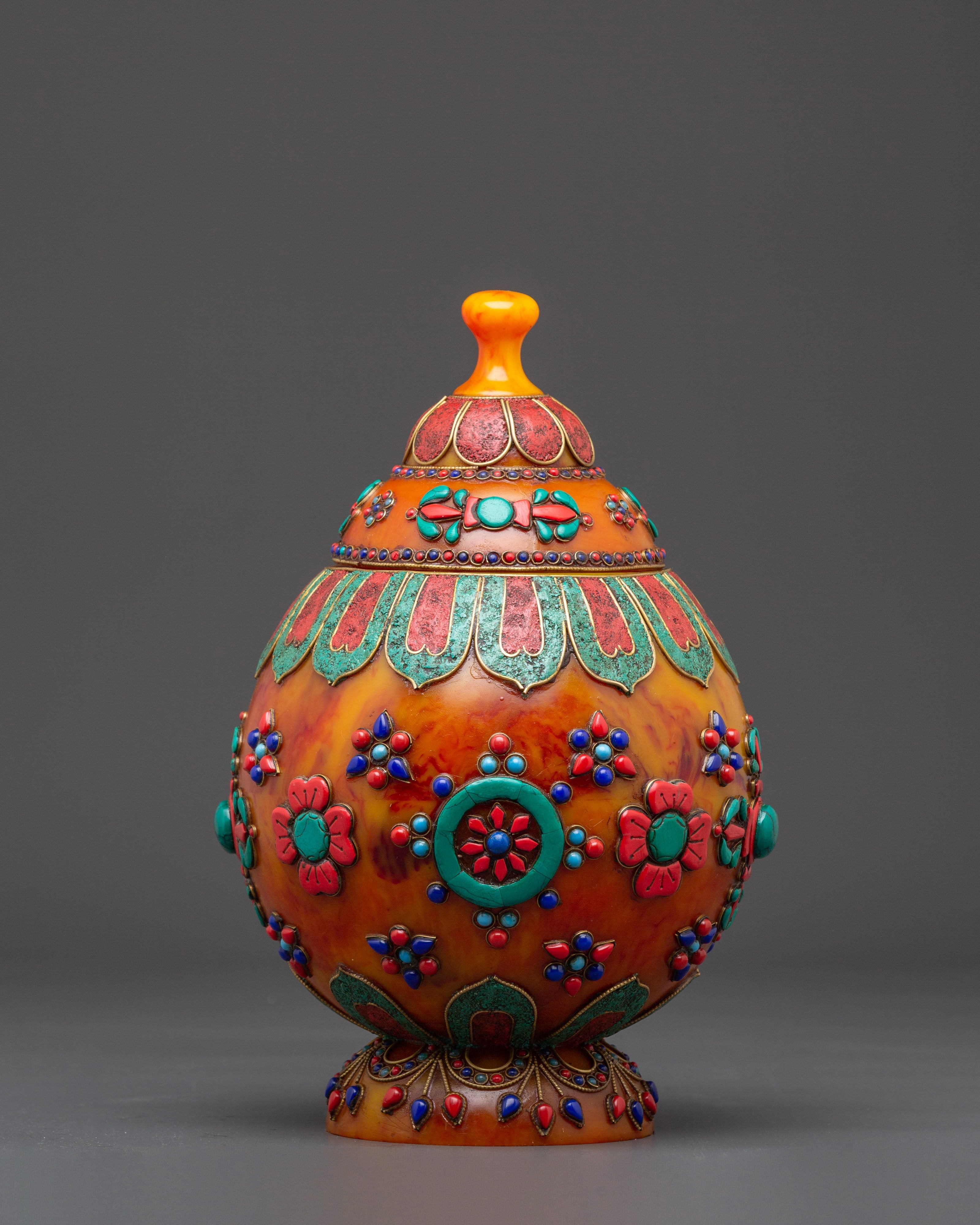 Offering Rice Pot Set | Handcrafted Tibetan Ritual Vessel for Spiritual Practices