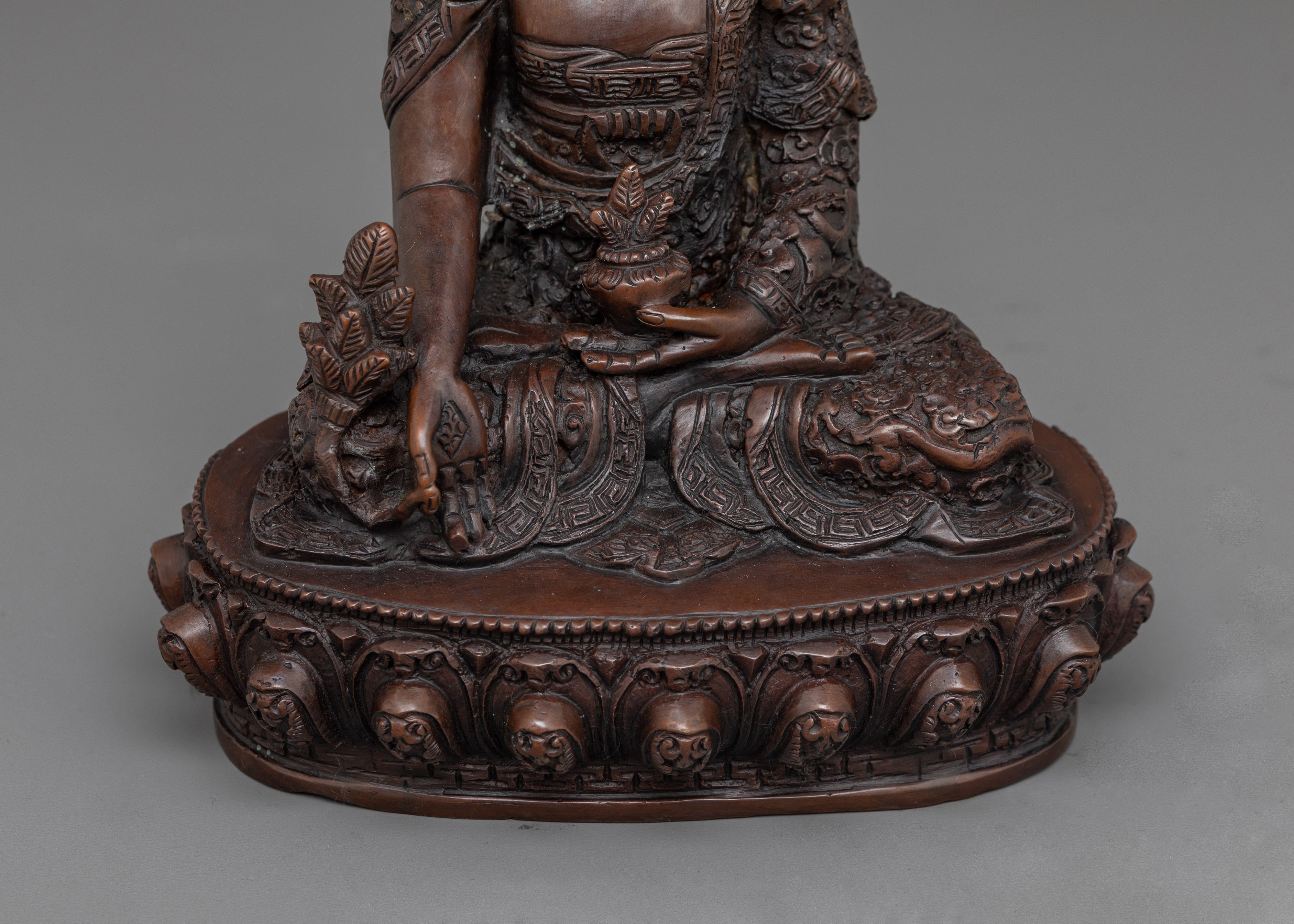 Medicine Buddha for Healing Statue for Shrine | Bhaisajyaguru Sculpture