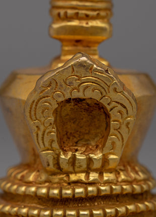 Gold-Plated Buddhist Stupa Set | Symbol of Enlightenment