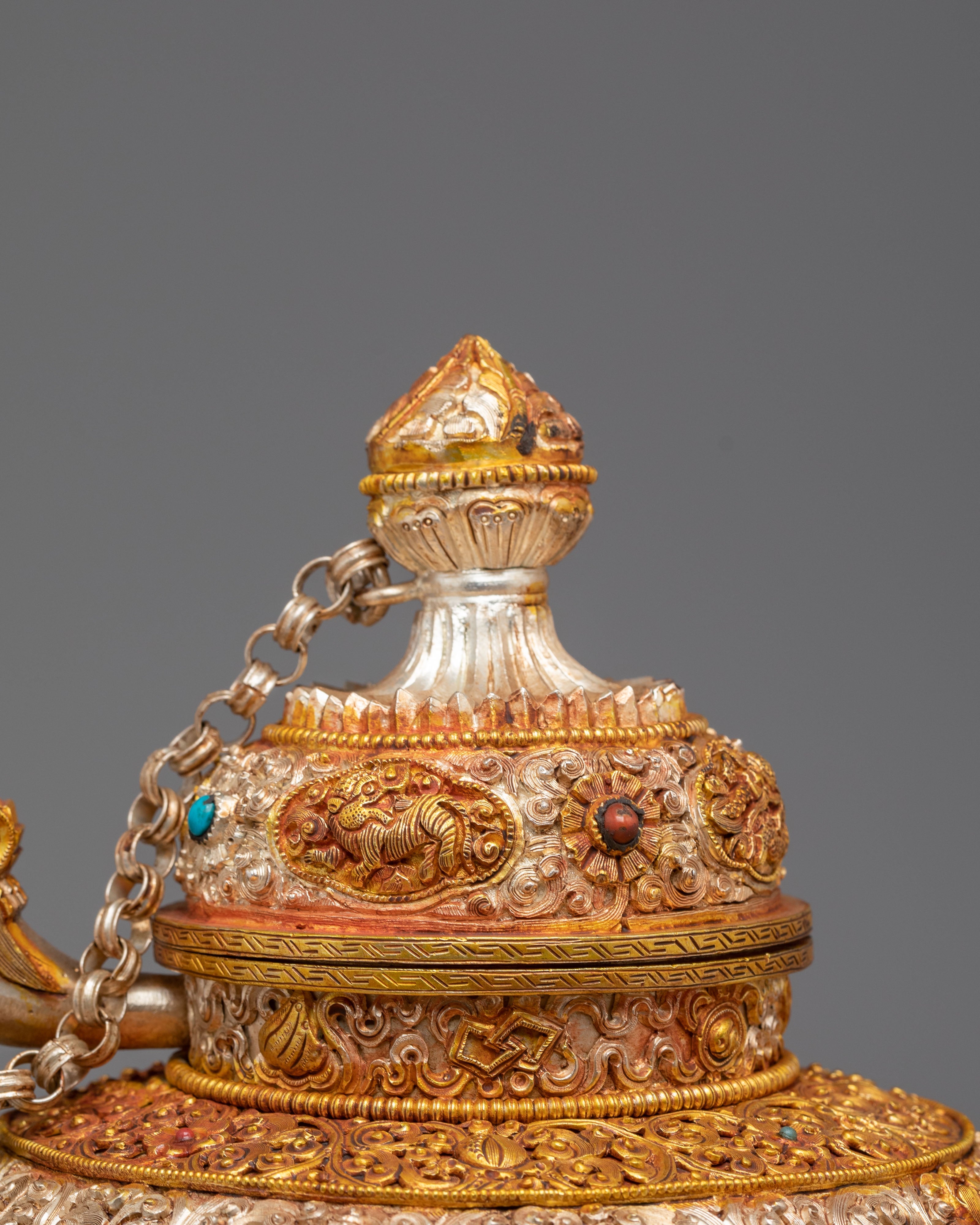 Handcrafted Buddhist Ritual Teapot | Himalayan Sacred Vessel
