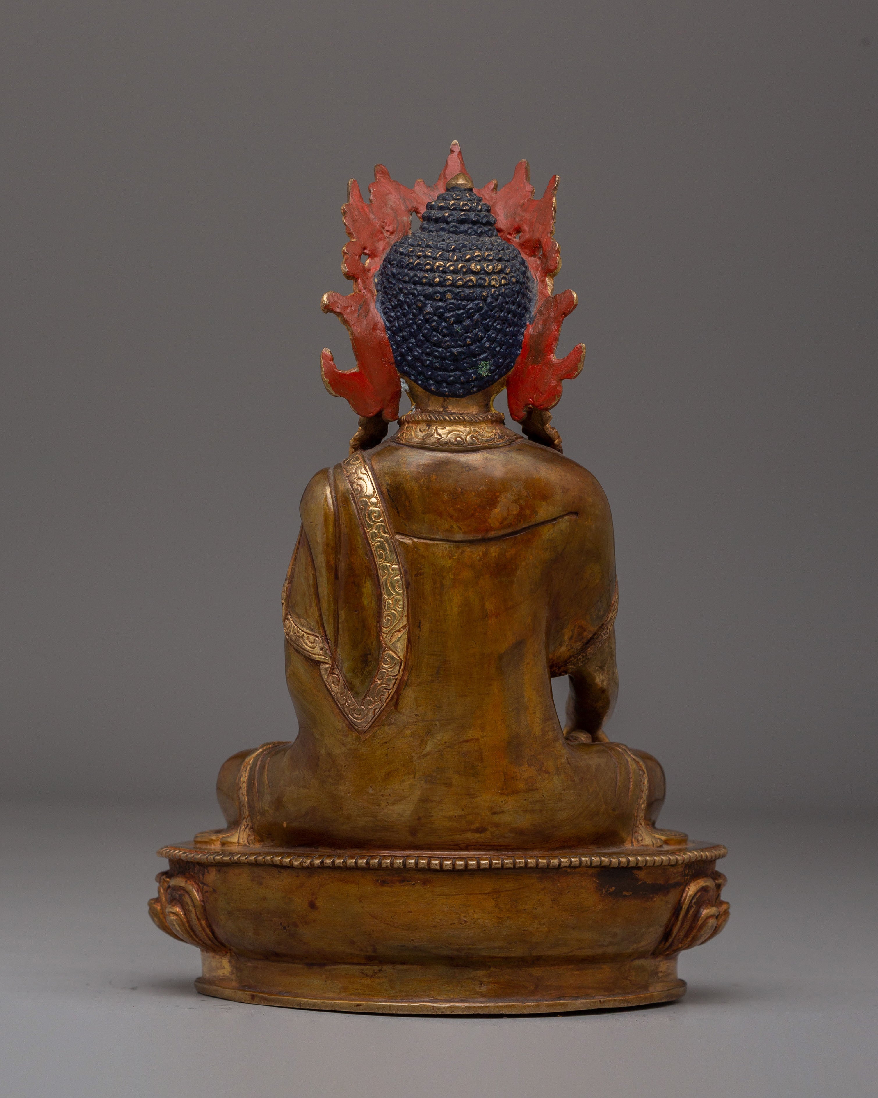 Crowned Shakyamuni Buddha Statue | Handcrafted Gold-Plated Tibetan Buddha