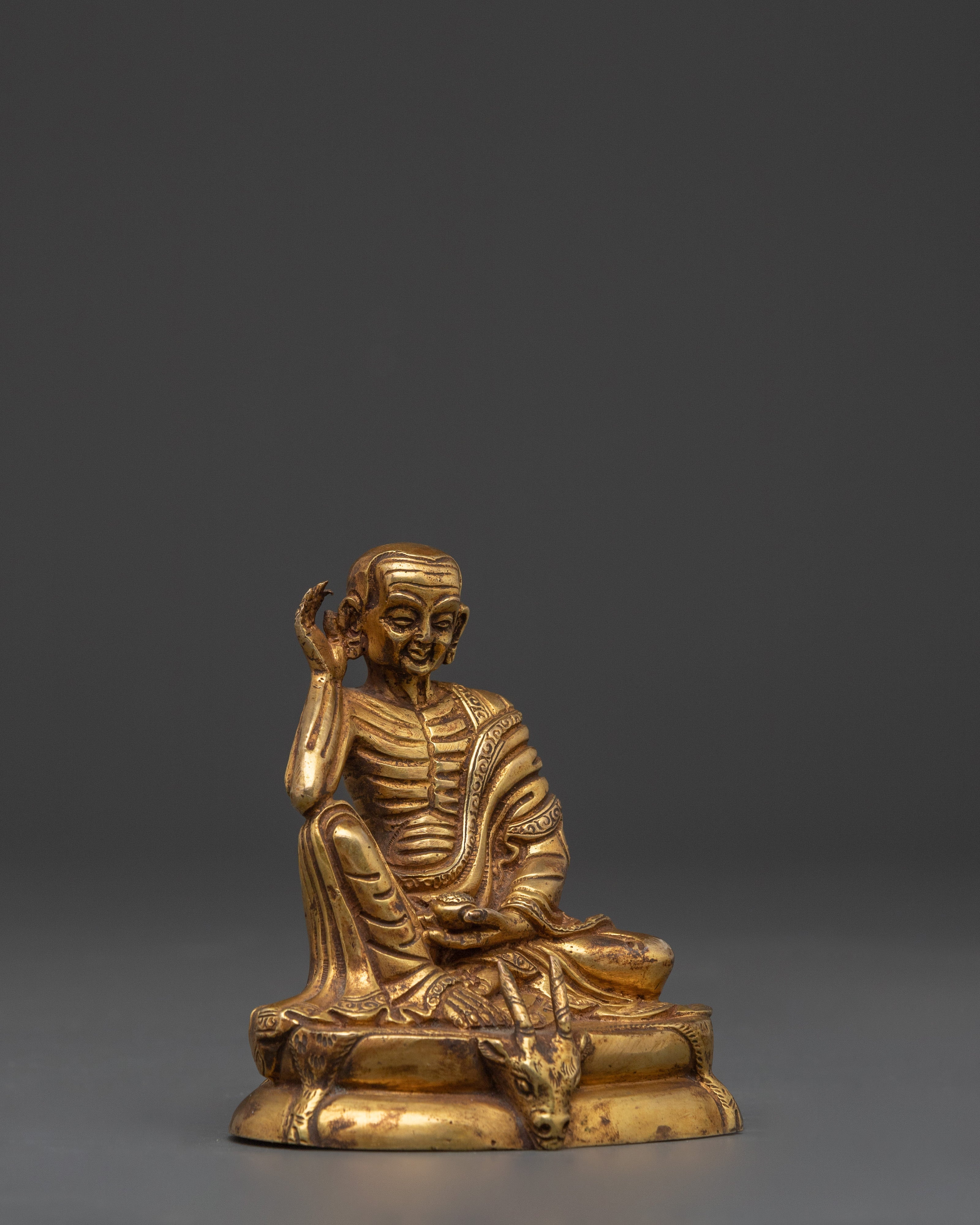 Milarepa Gold Plated Statue | Tibetan Buddhist Master