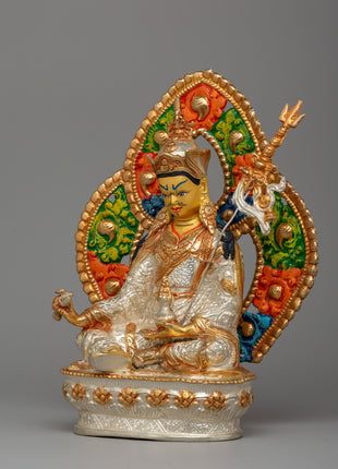 Guru Rinpoche with Sacred Beautiful Halo Statue | Lotus Born Buddhist Master
