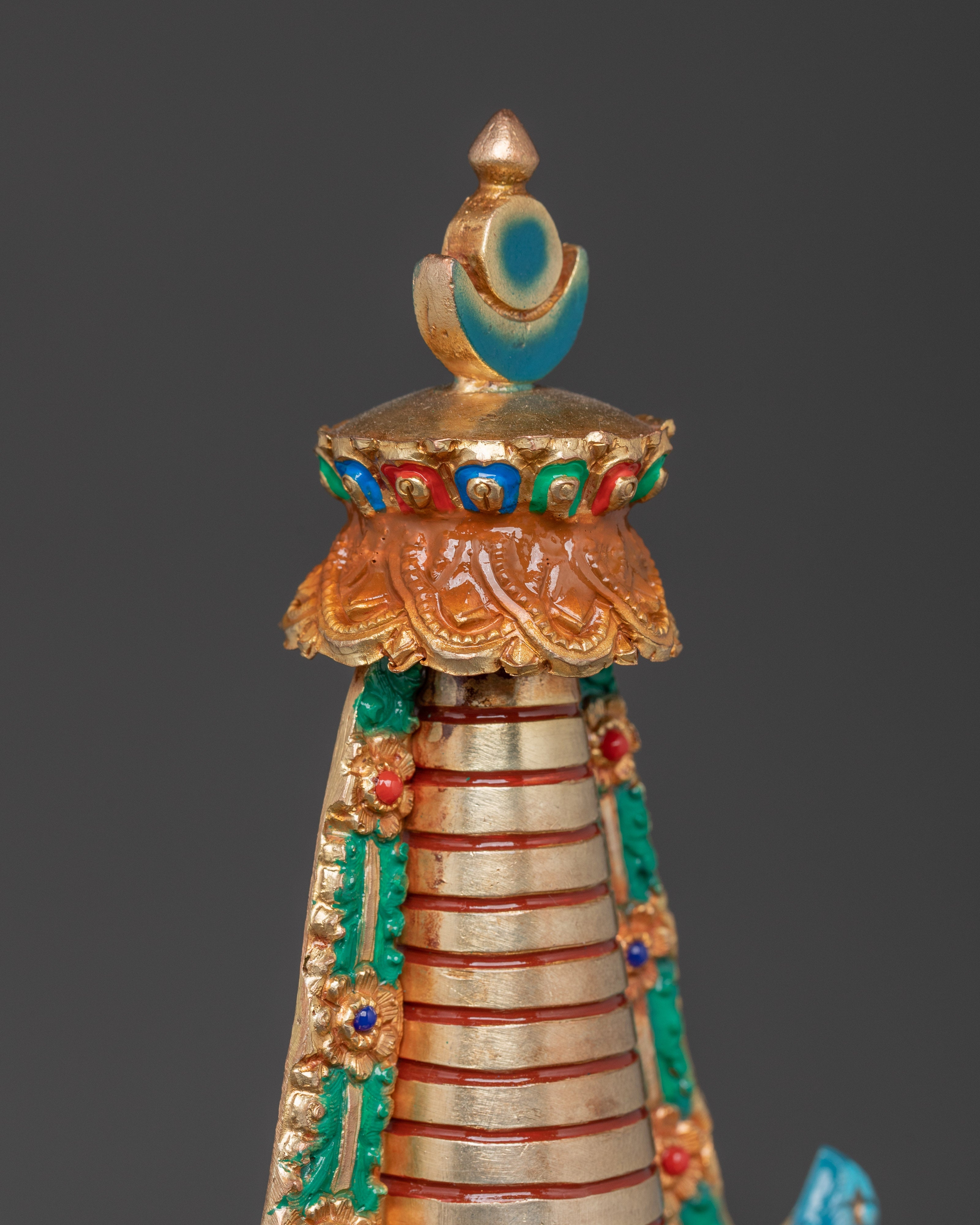 Himalayan Buddhist Copper Stupa | Sacred Shrine Decor