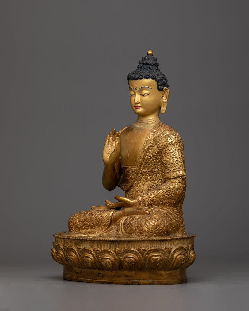 Copper Buddha Amogasiddhi Statue | Perfect for Creating a Sacred and Peaceful Atmosphere