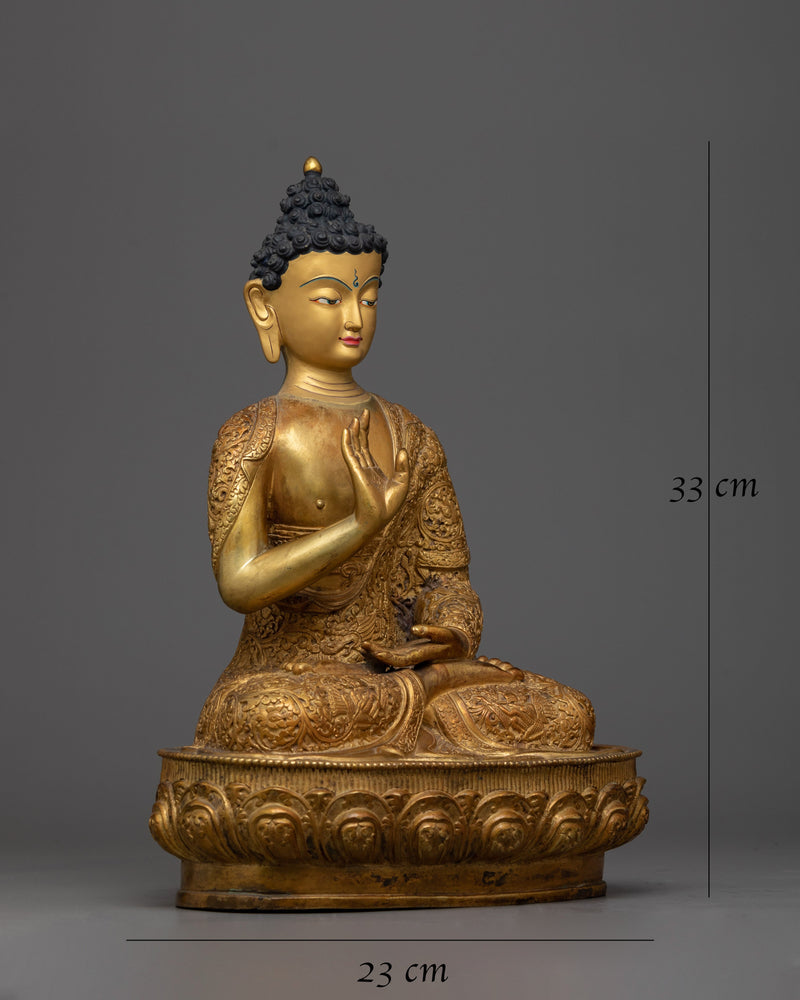 Copper Buddha Amogasiddhi Statue | Perfect for Creating a Sacred and Peaceful Atmosphere