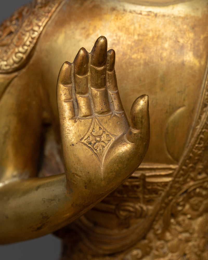 Copper Buddha Amogasiddhi Statue | Perfect for Creating a Sacred and Peaceful Atmosphere