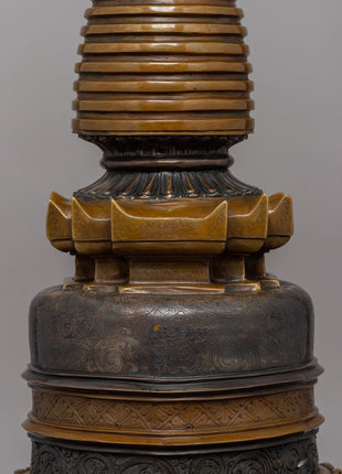 Copper Body Kadampa Chaitya | Sacred Tibetan Buddhist Stupa