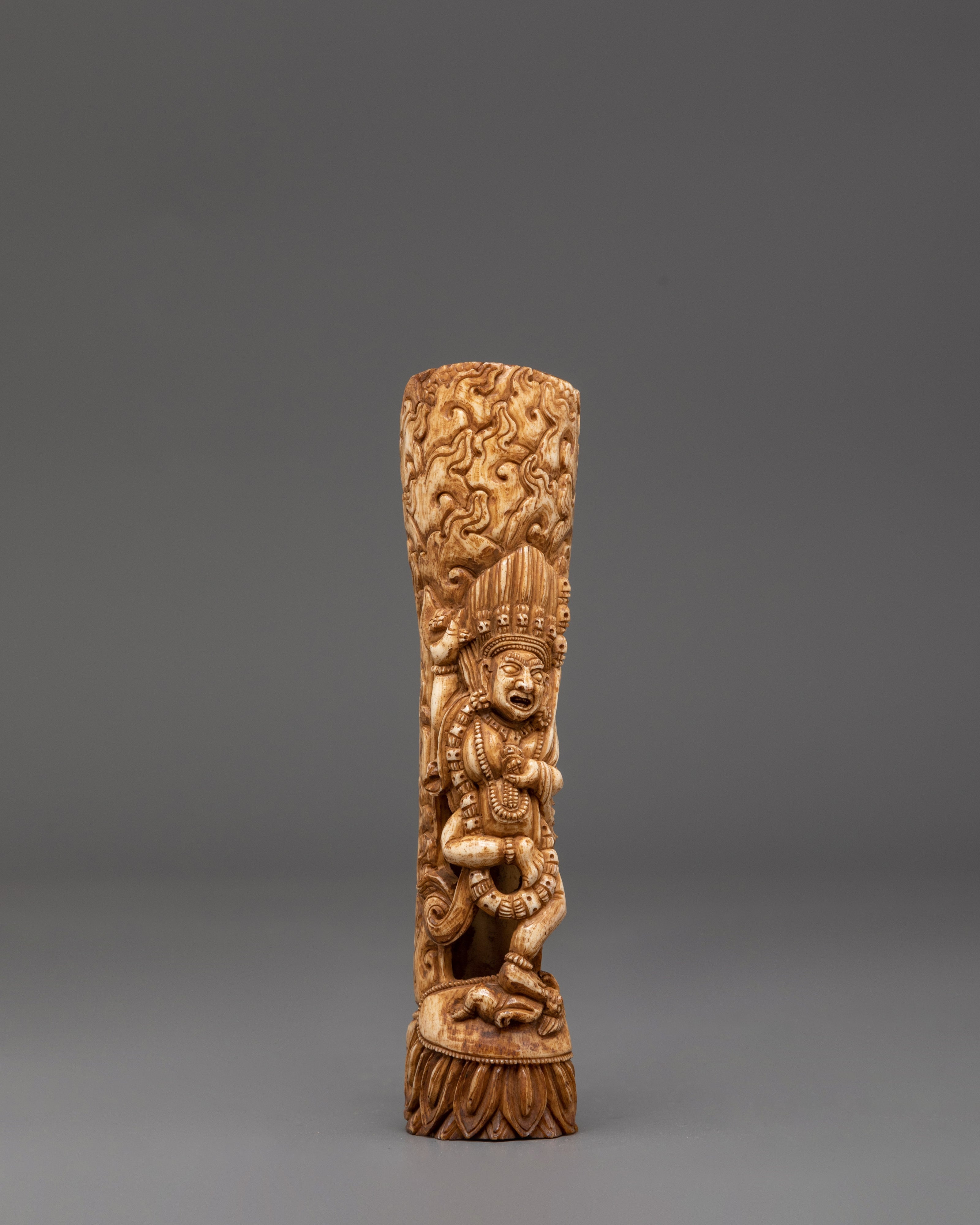 Bernagchen Mahakala Bone Statue | Ethically Sourced Buffalo Bone