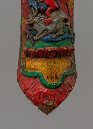 Yamantaka Buffalo Bone Apron Ornament | Tibetan Protector Deity Art