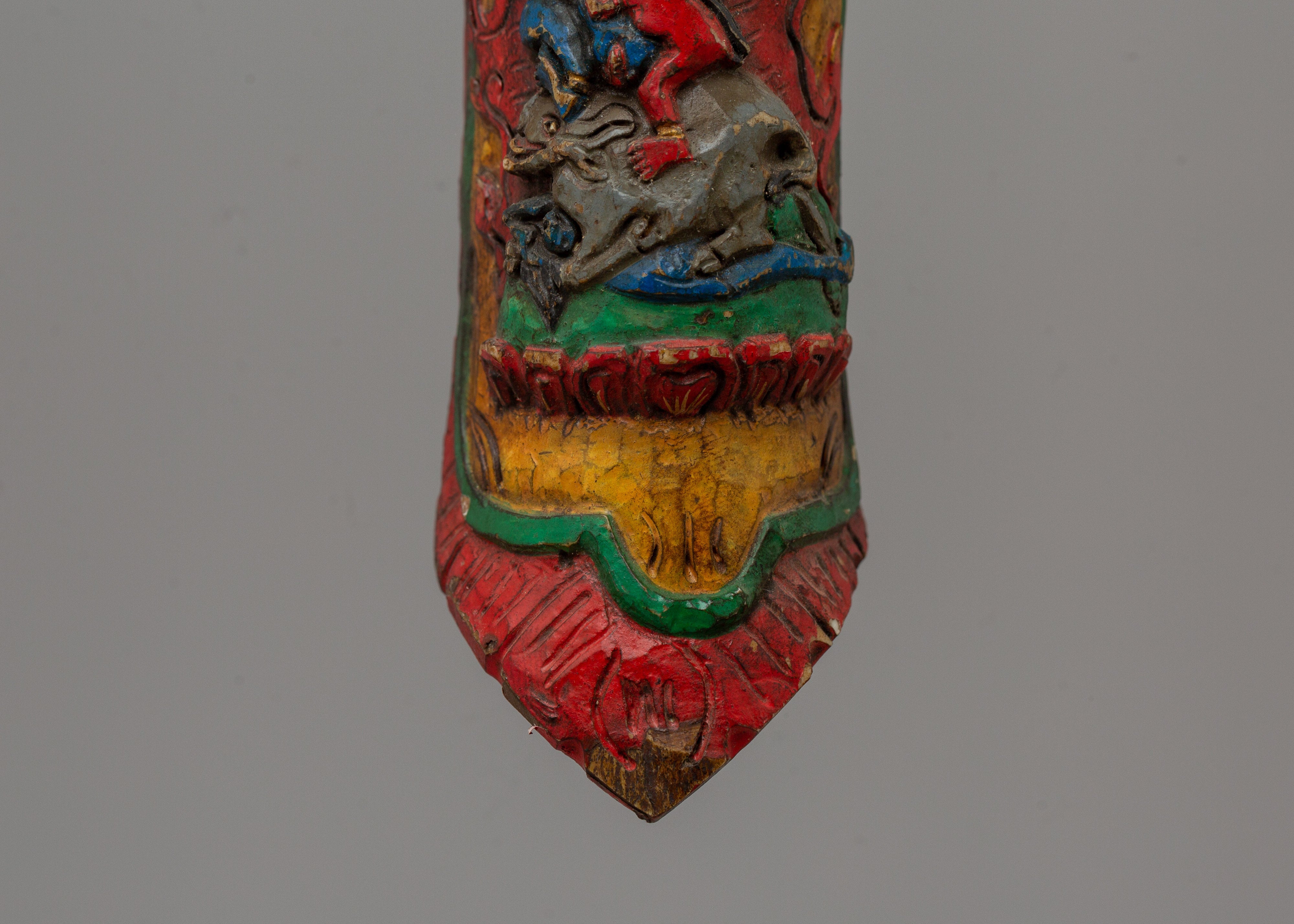 Yamantaka Buffalo Bone Apron Ornament | Tibetan Protector Deity Art