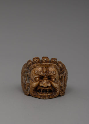 Intricately Hand-Carved Buffalo Bone Ring
