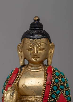 Handcrafted Brass Amoghasiddhi Buddha Statue | Spiritual Home Decor