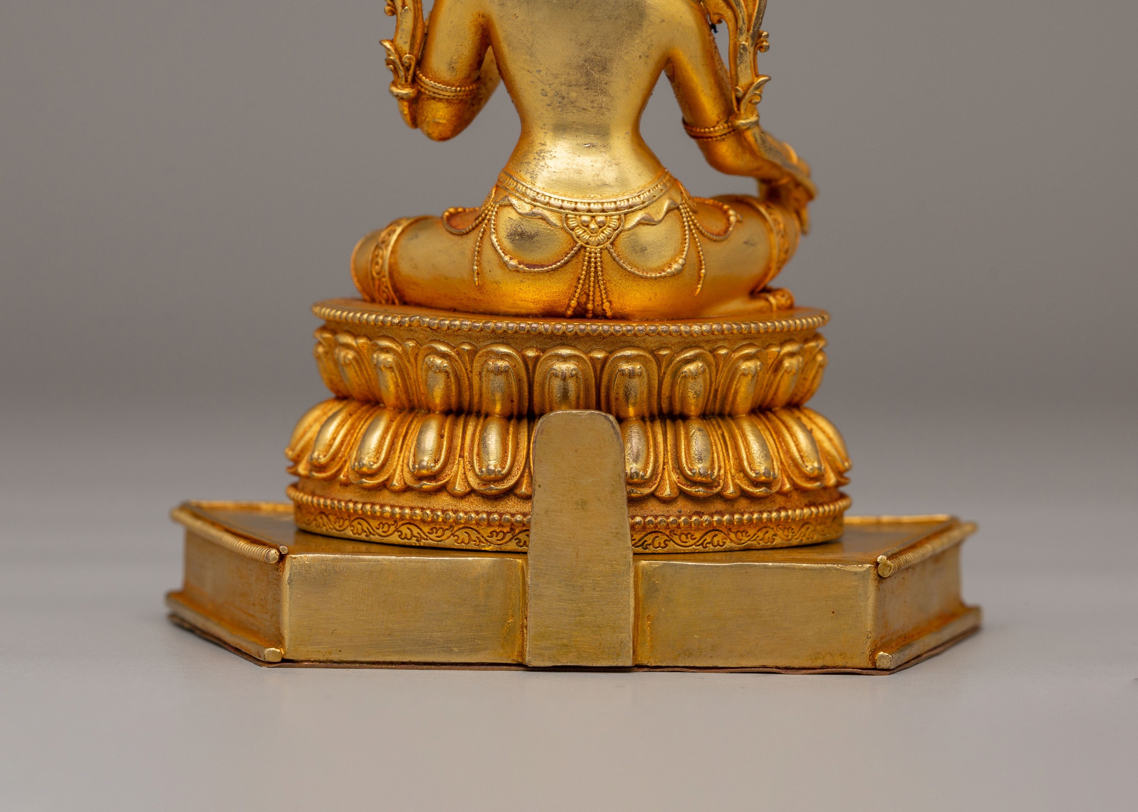 Spiritual Divine Green Tara Statue | Copper Body with 24K Gold Plating